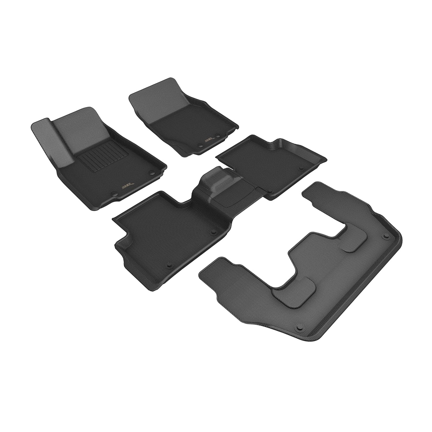 3D MAXpider Compatible with JEEP GRAND CHEROKEE L (WL) 6-SEAT WITH REAR CENTER CONSOLE 2022-2026 KAGU BLACK R1 R2 R3
