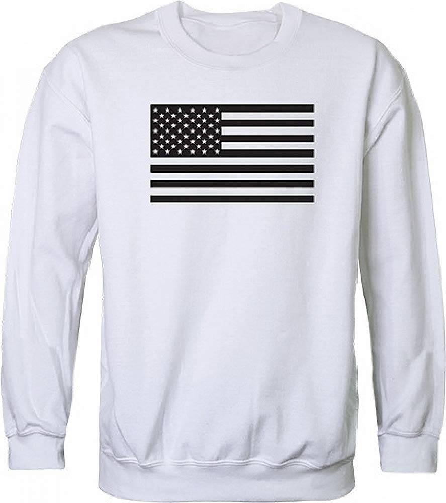 Graphic Crewneck, Tonal Flag, White, L