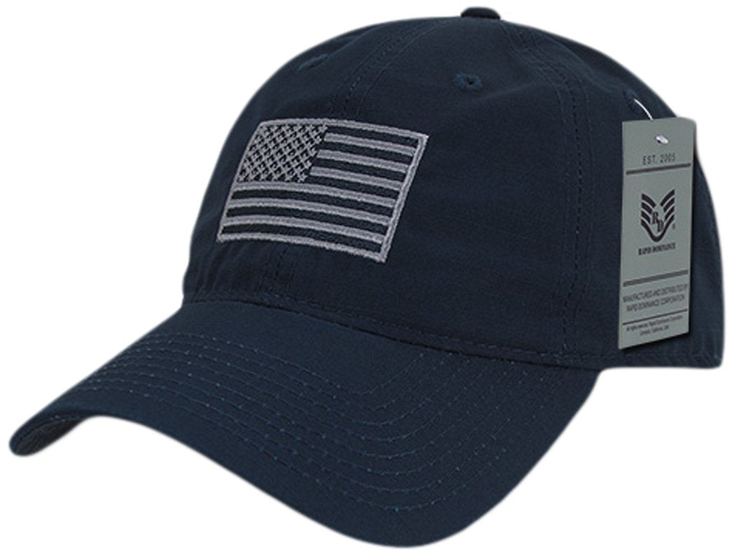 Relaxed Ripstop Cap, USA Flag, Navy