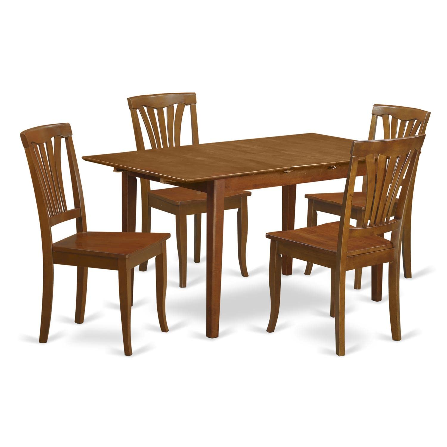 5  Pc  dinette  set  for  small  spaces  with  Leaf  and  4  Kitchen  Dining  Chairs