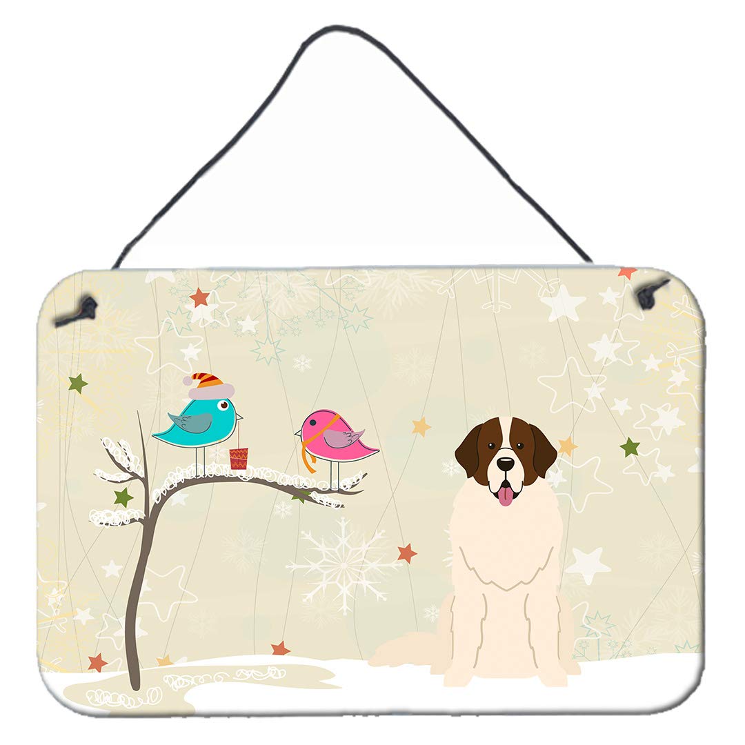 Christmas Presents Between Friends Design with Dog Art Wall or Door Hanging Prints