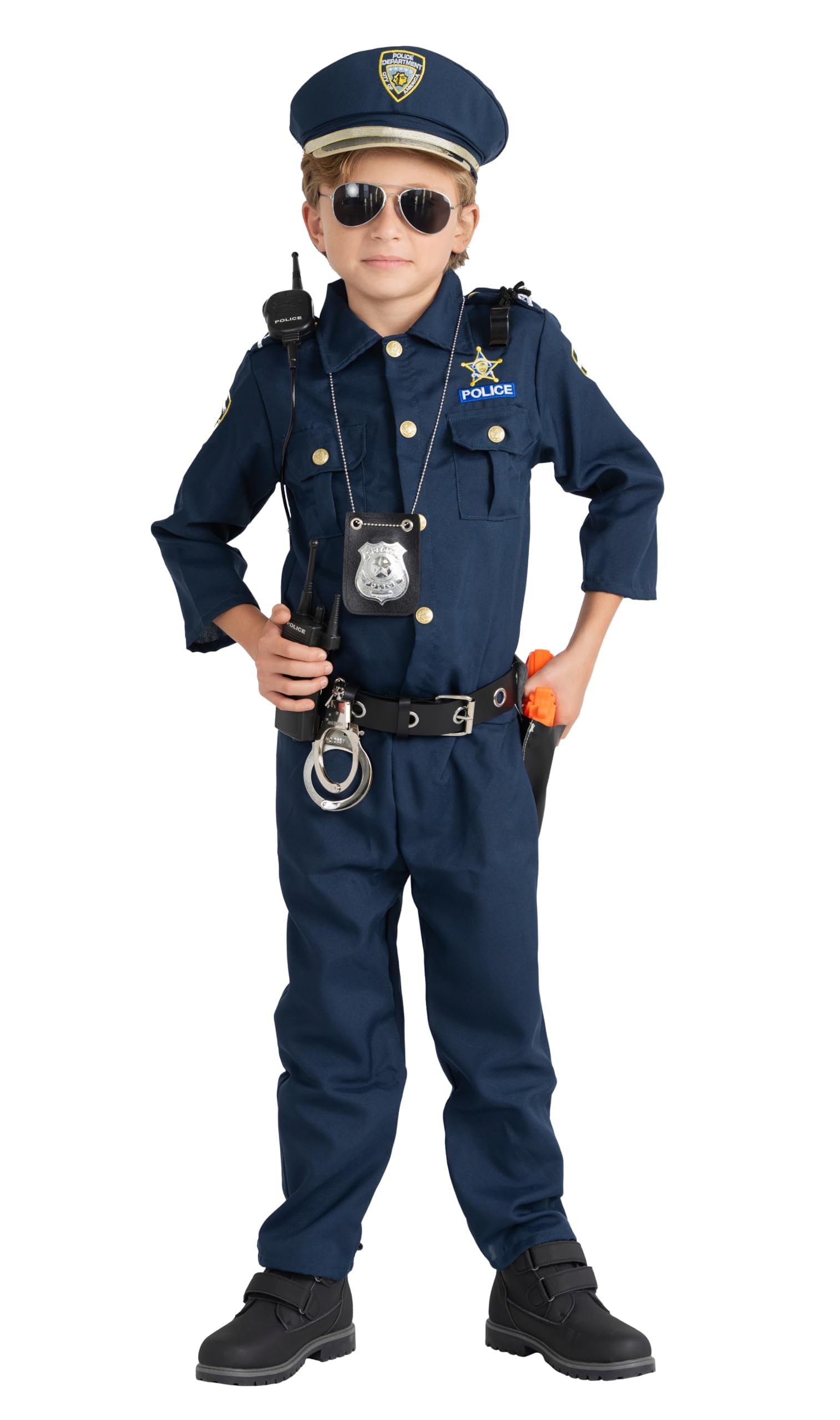 Award Winning Deluxe Police Dress Up Costume Set - Small 4-6