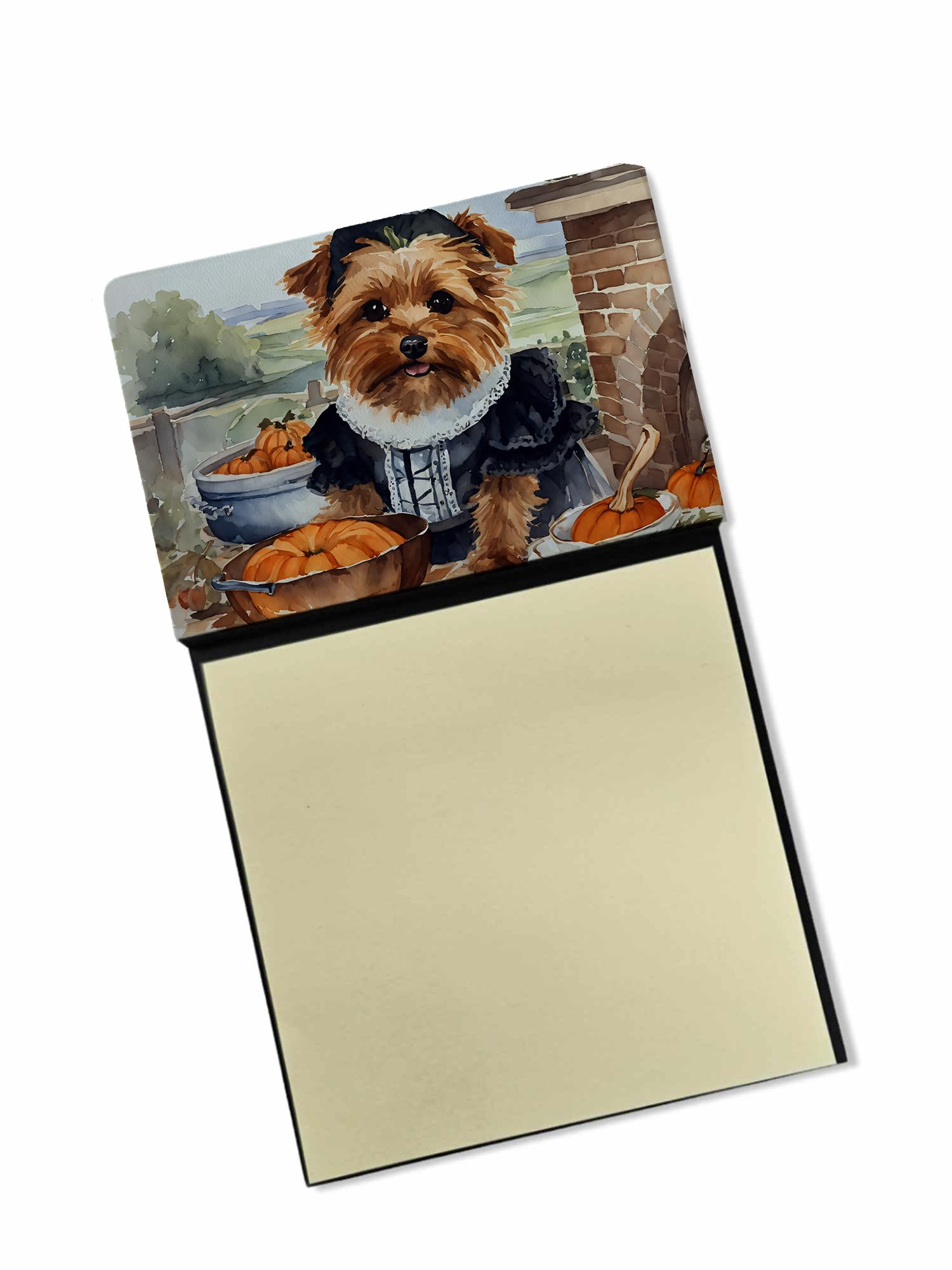 Norfolk Terrier Fall Kitchen Pumpkins Sticky Note Holder