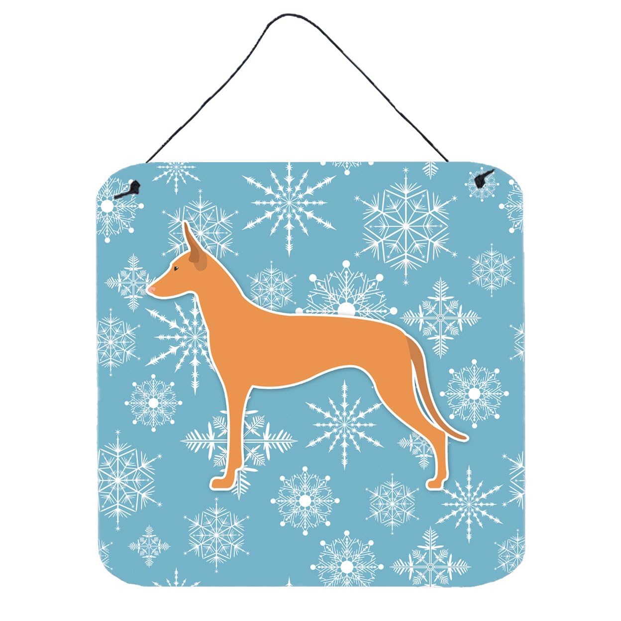 Winter Snowflake Design with Dog Art Wall or Door Hanging Prints