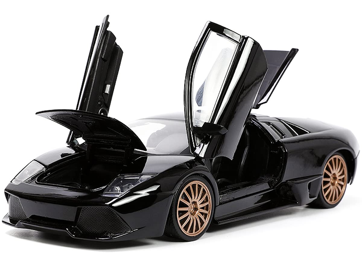 Lamborghini Murcielago LP640 Black with Copper Wheels Hyper-Spec Series 1/24 Diecast Model Car by Jada