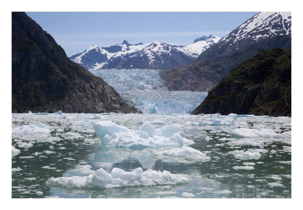 South Sawyer Glacier and bay full of bergy bits, Tracy Arm-Fords Terror Wilderness, Tongass National Forest, Alaska-Paper Art-26x18”