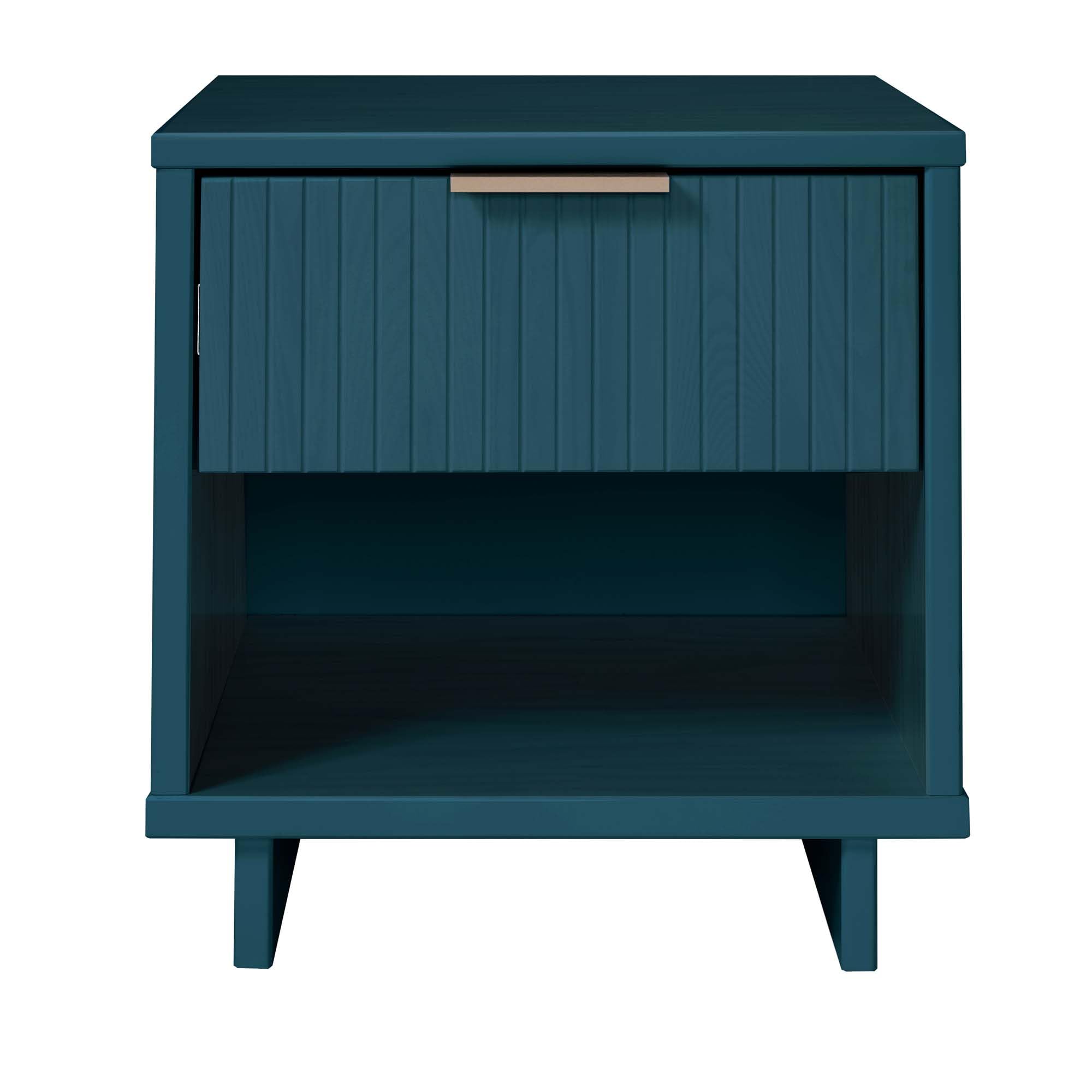 Manhattan Comfort Granville Nightstand 1.0 with 1 Full Extension Drawers in Midnight Blue