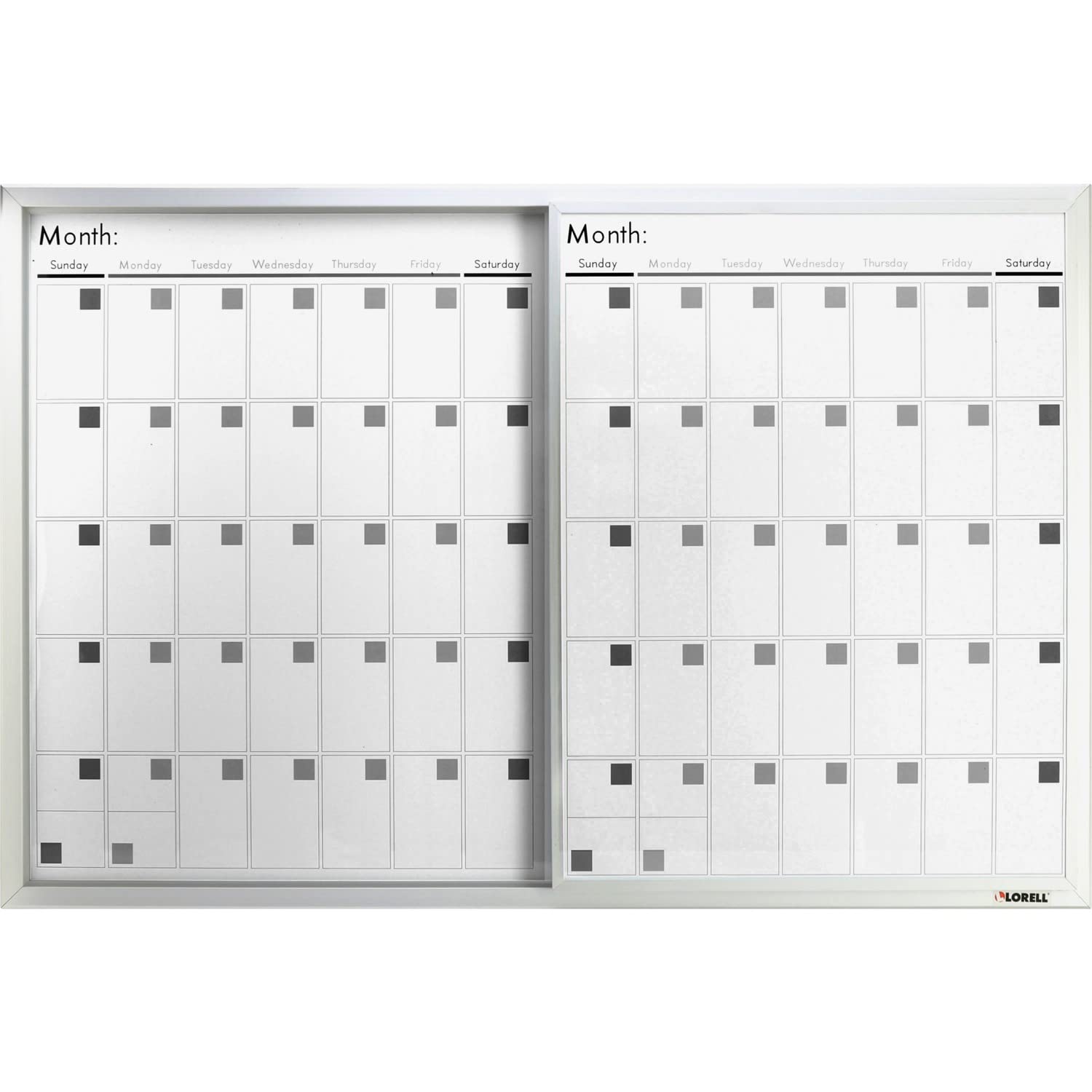 Lorell Magnetic Dry-Erase Calendar Board - 36 (3 ft) Width x 24??(2 ft) Height - Frost Surface - Rectangle - Assembly Required - 1 Each