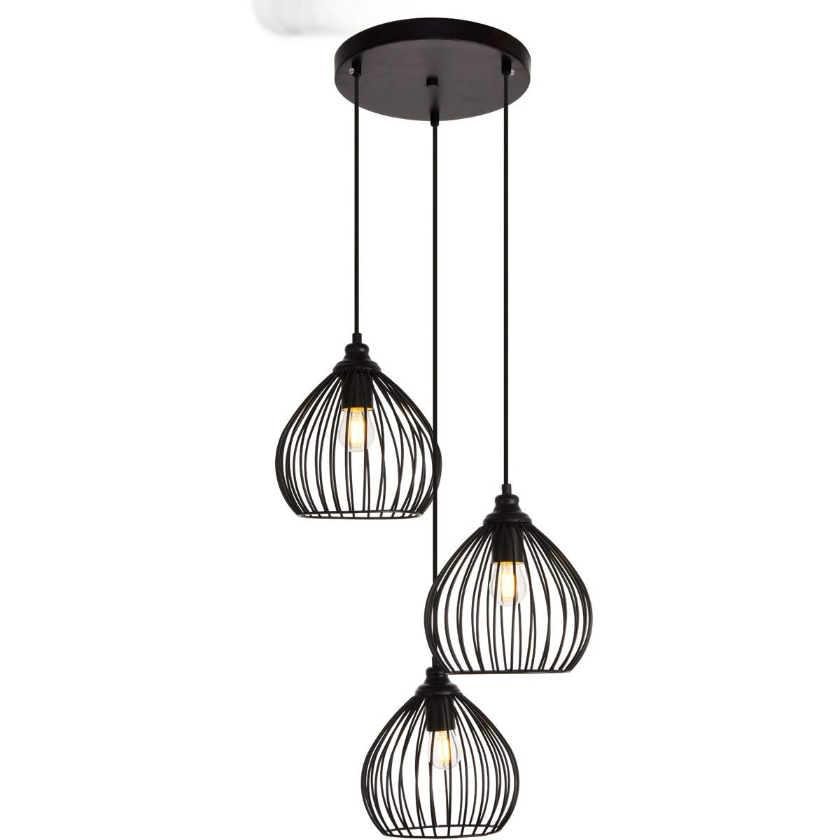 Sayer Collection Pendant D16.0 H23.1 Lt:3 Black Finish