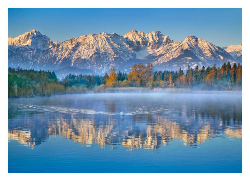 Allgaeu Alps and Hopfensee lake, Bavaria, Germany-Paper Art-32x23”
