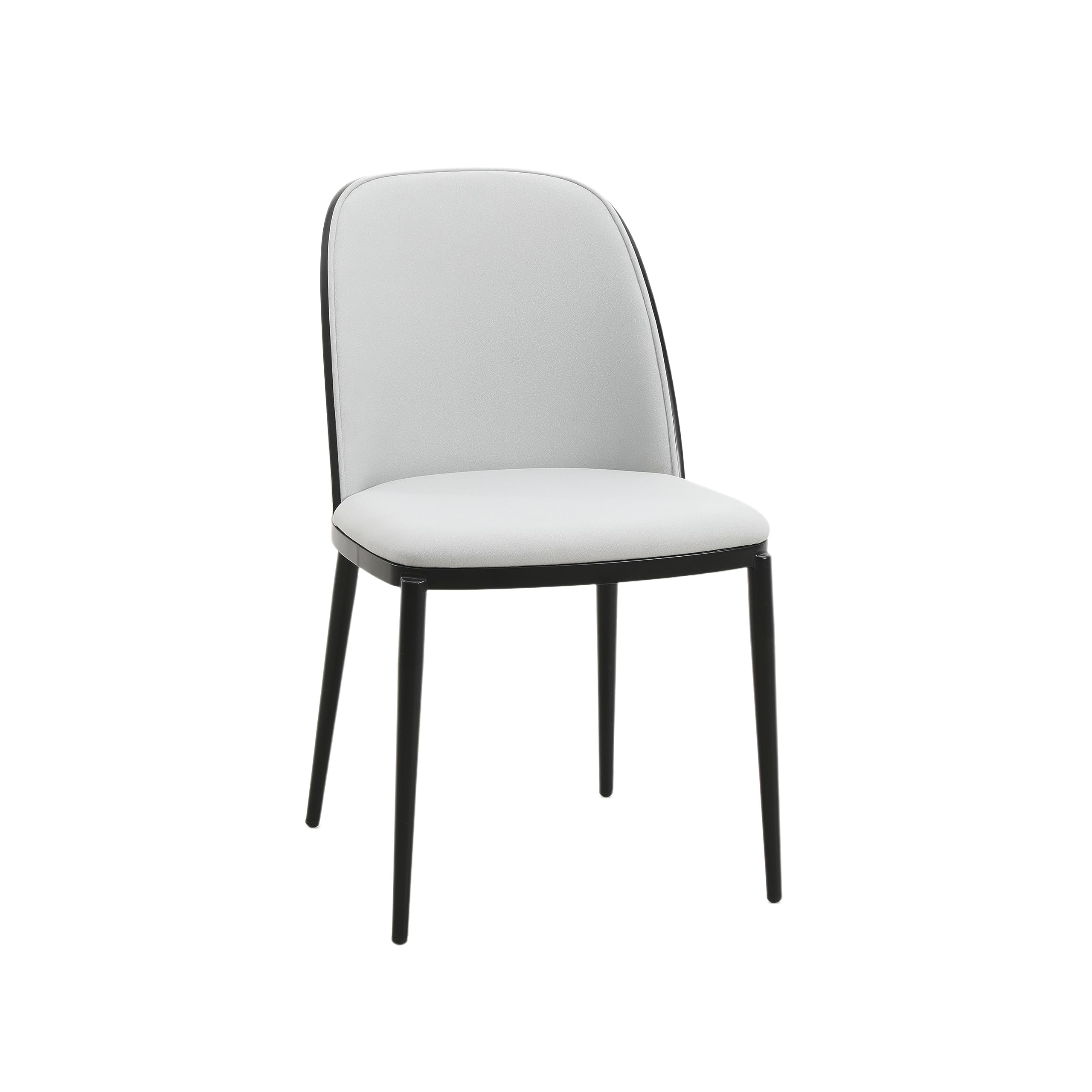 Leisuremod Tule Mid-Century Modern Dining Side Chair With Fabric Seat And Powder-Coated Steel Frame For Kitchen And Dining Room