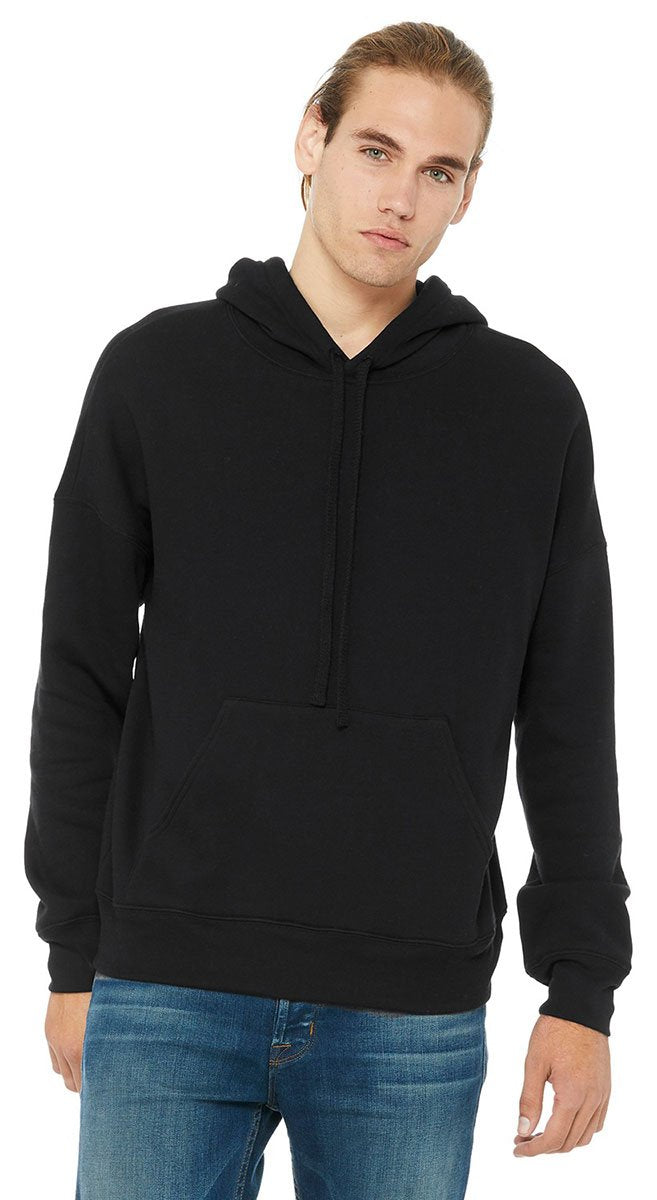 BELLA + CANVAS Unisex Sponge Fleece Drop Shoulder Hoodie - Black, S