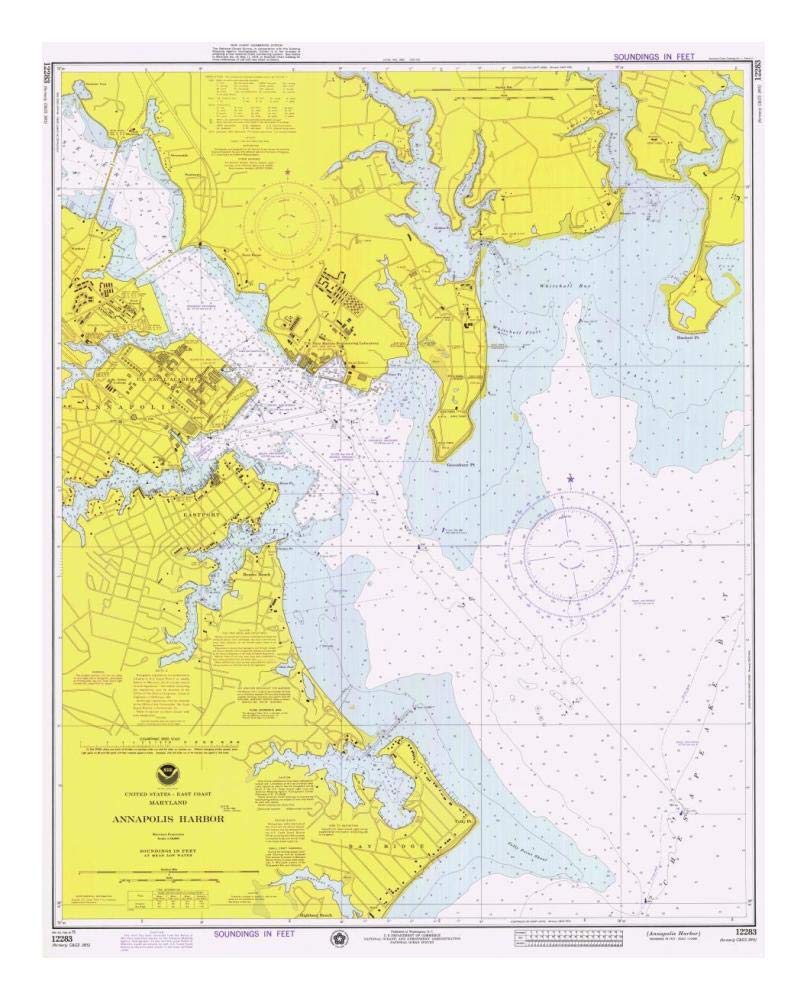 Nautical Chart - Annapolis Harbor ca. 1975-Paper Art-19x24”