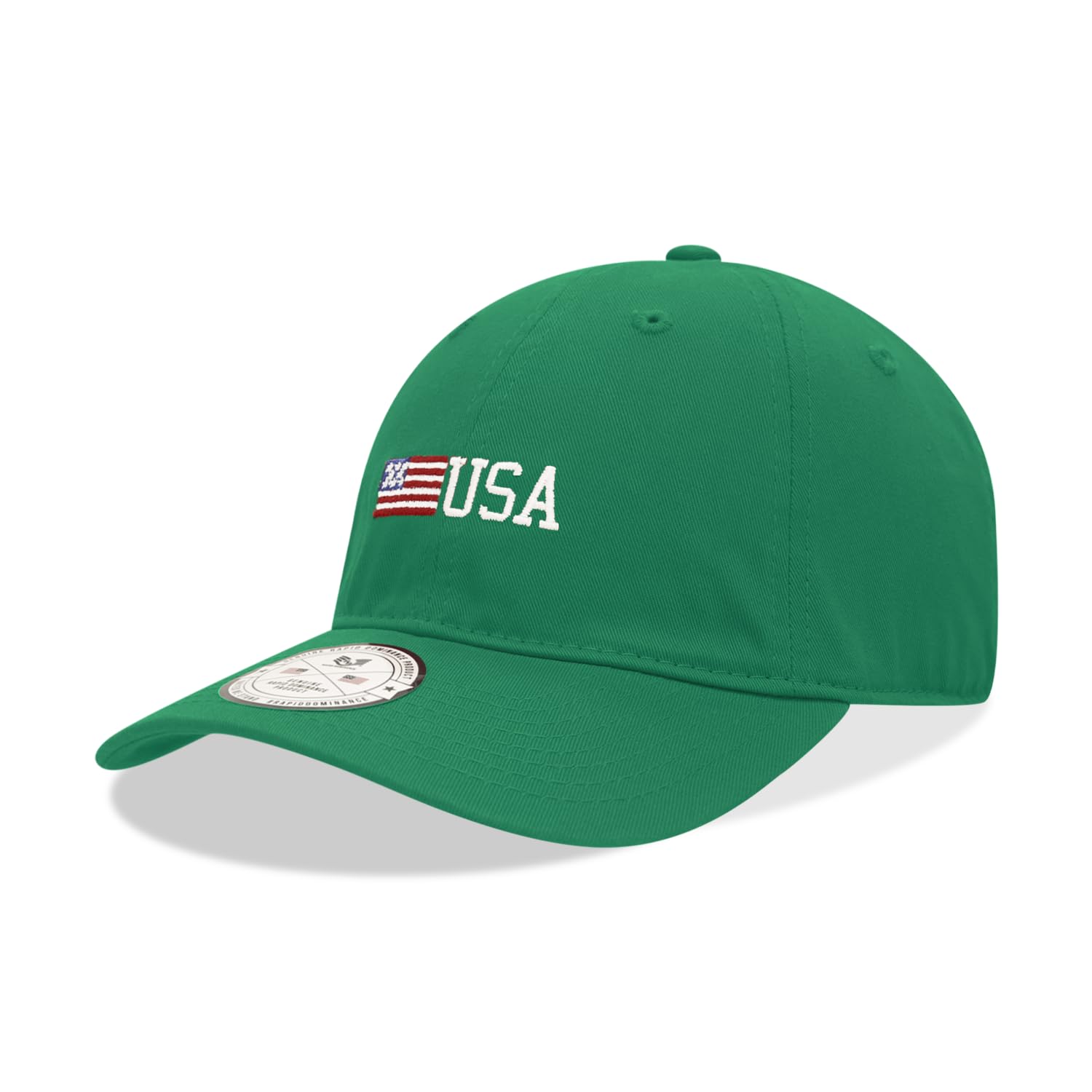 Relaxed Graphic Cap, Side US Flag, Kelly