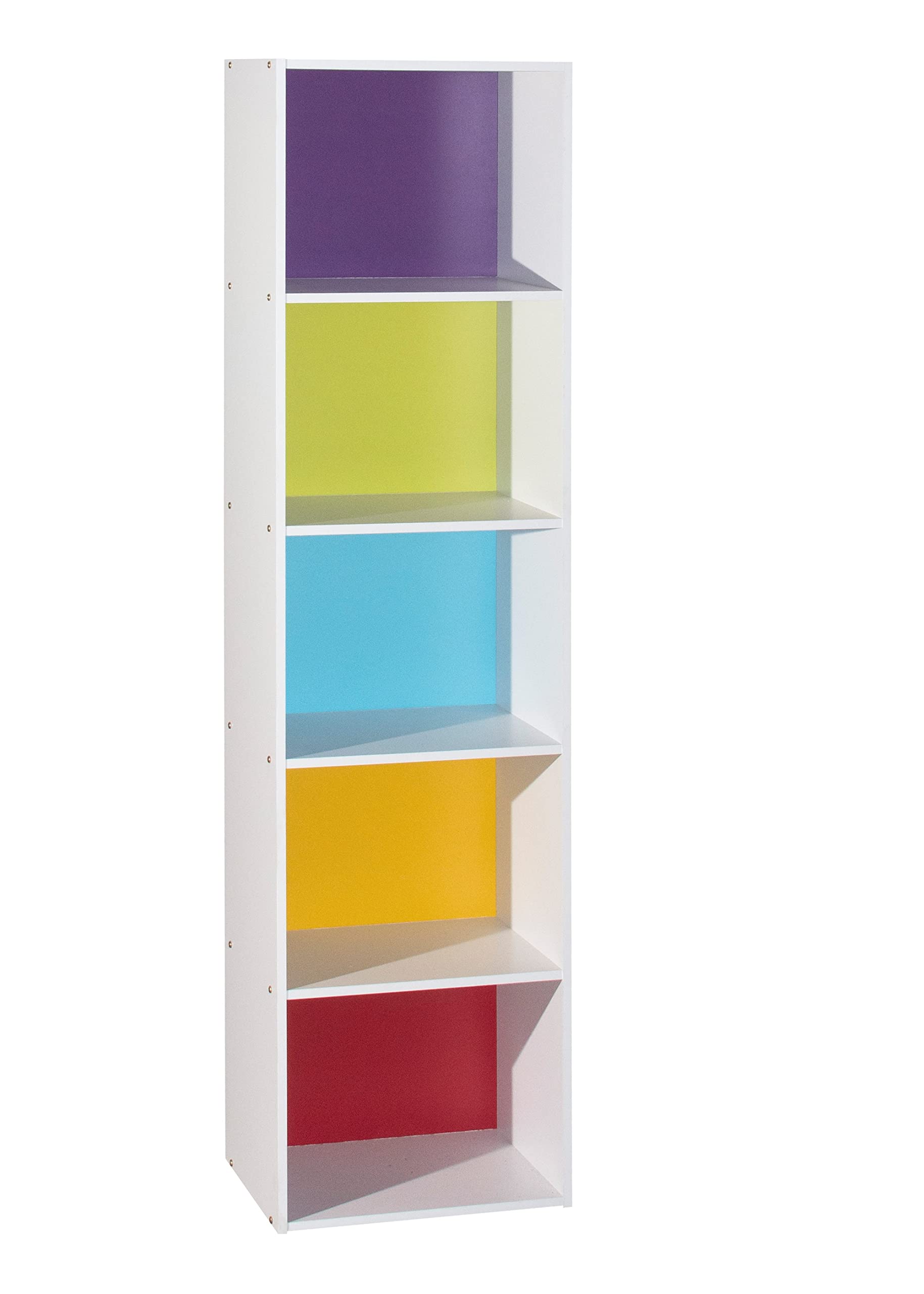 Hodedah 5-Shelf Bookcase in Rainbow