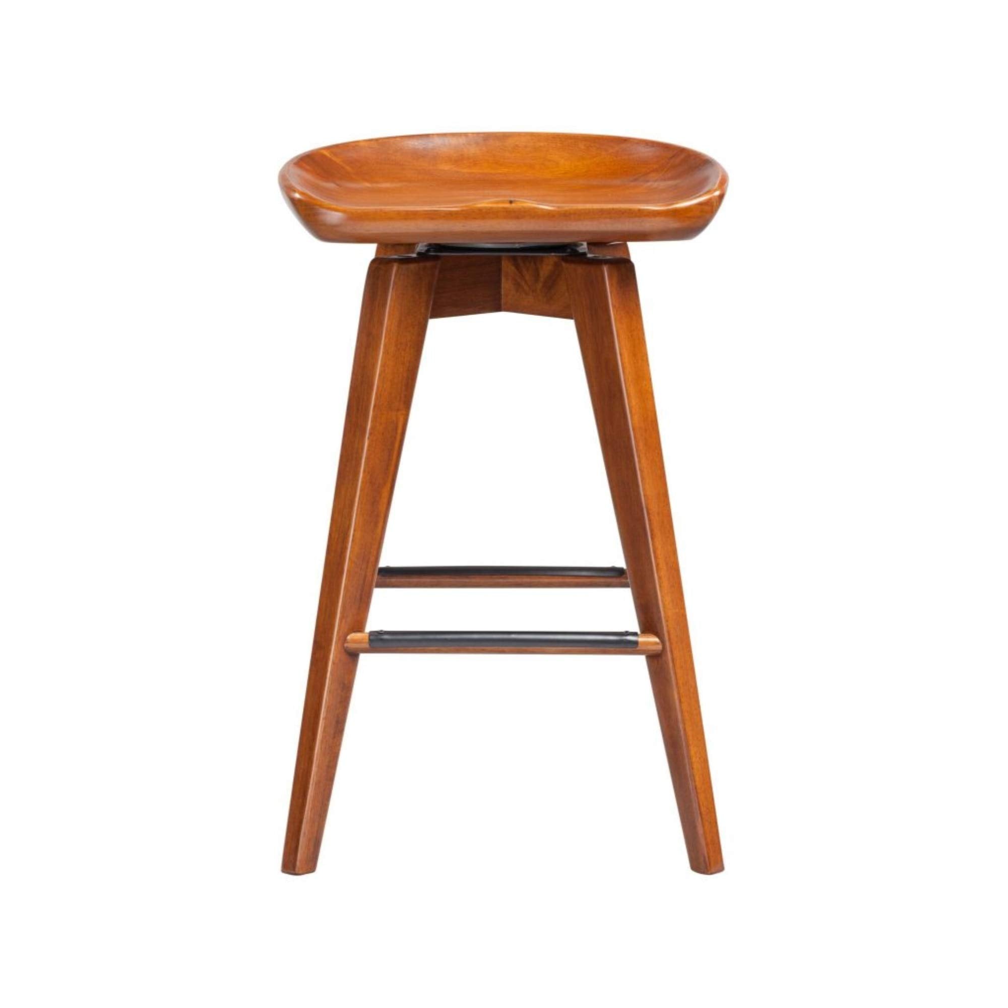 Casafoyer Bali Counter Height Swivel Stool, 24-Inch, Walnut