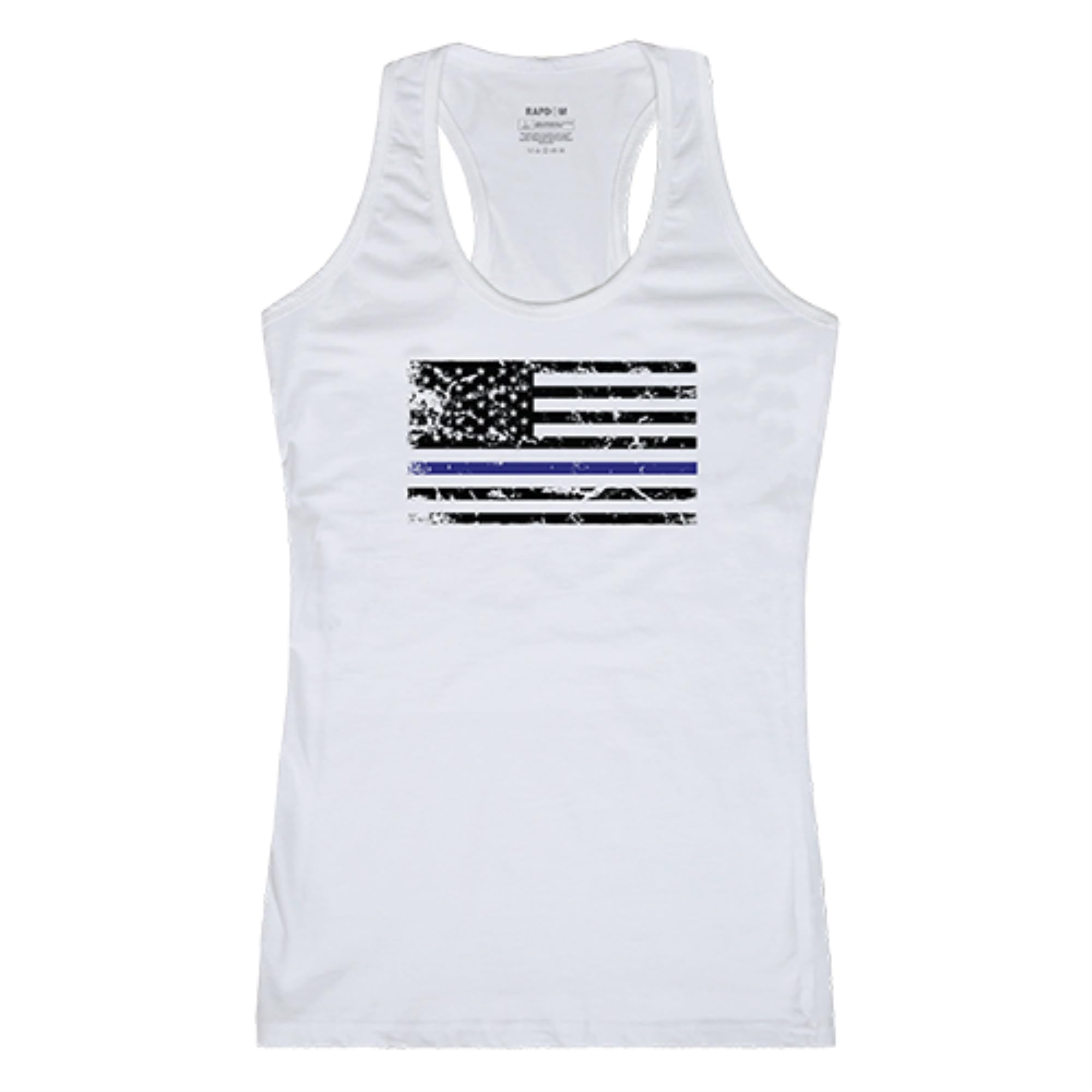 Womens GraphicTank,ThinBlueLine,White, 2X