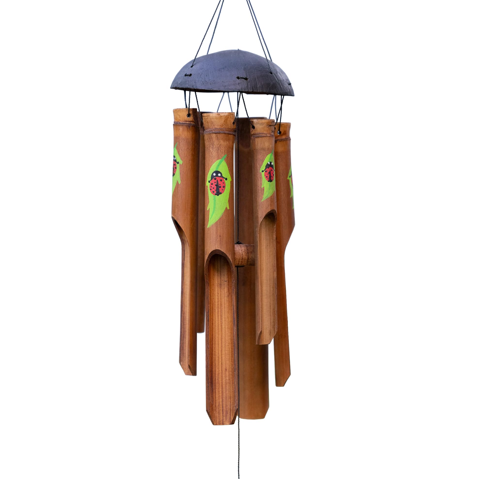 Sm Lady Bug Simple Bamboo Wind Chime