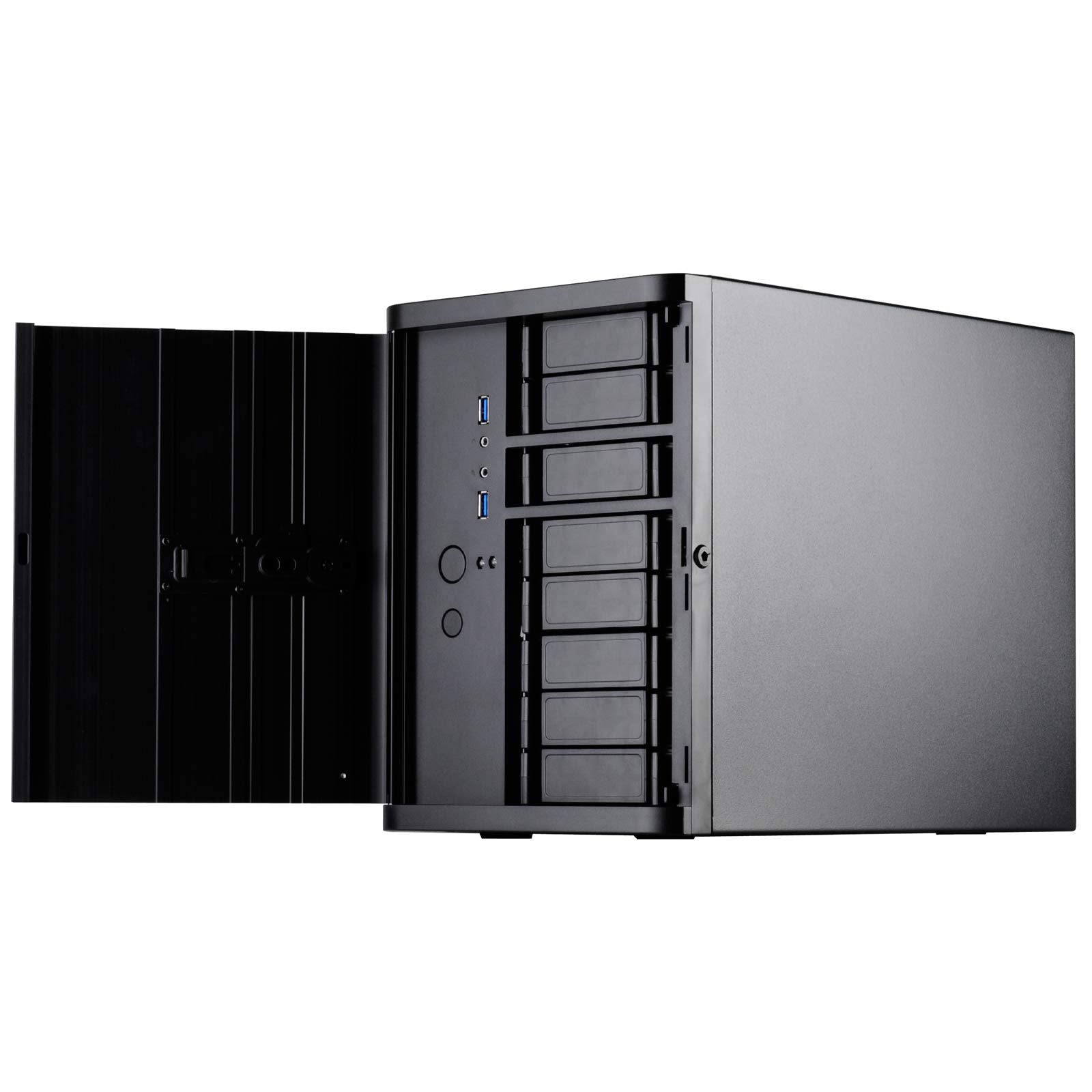 Storage, Mini-ITX, Mini-DTX, SFX PSU, 3.5 SAS hot-swapx8, 2.5HDDx4, Black