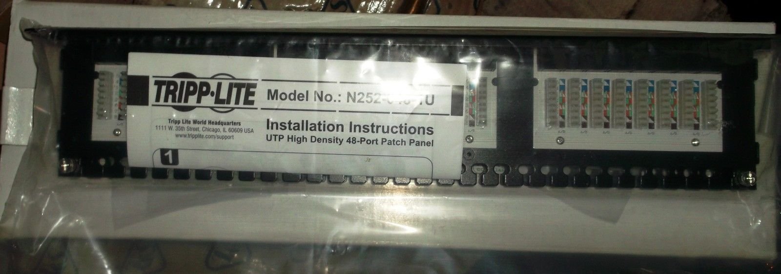 48PORT 1U CAT6/CAT5 PATCH PANEL RACKMOUNT 110 IDC RJ45 ETHERNET