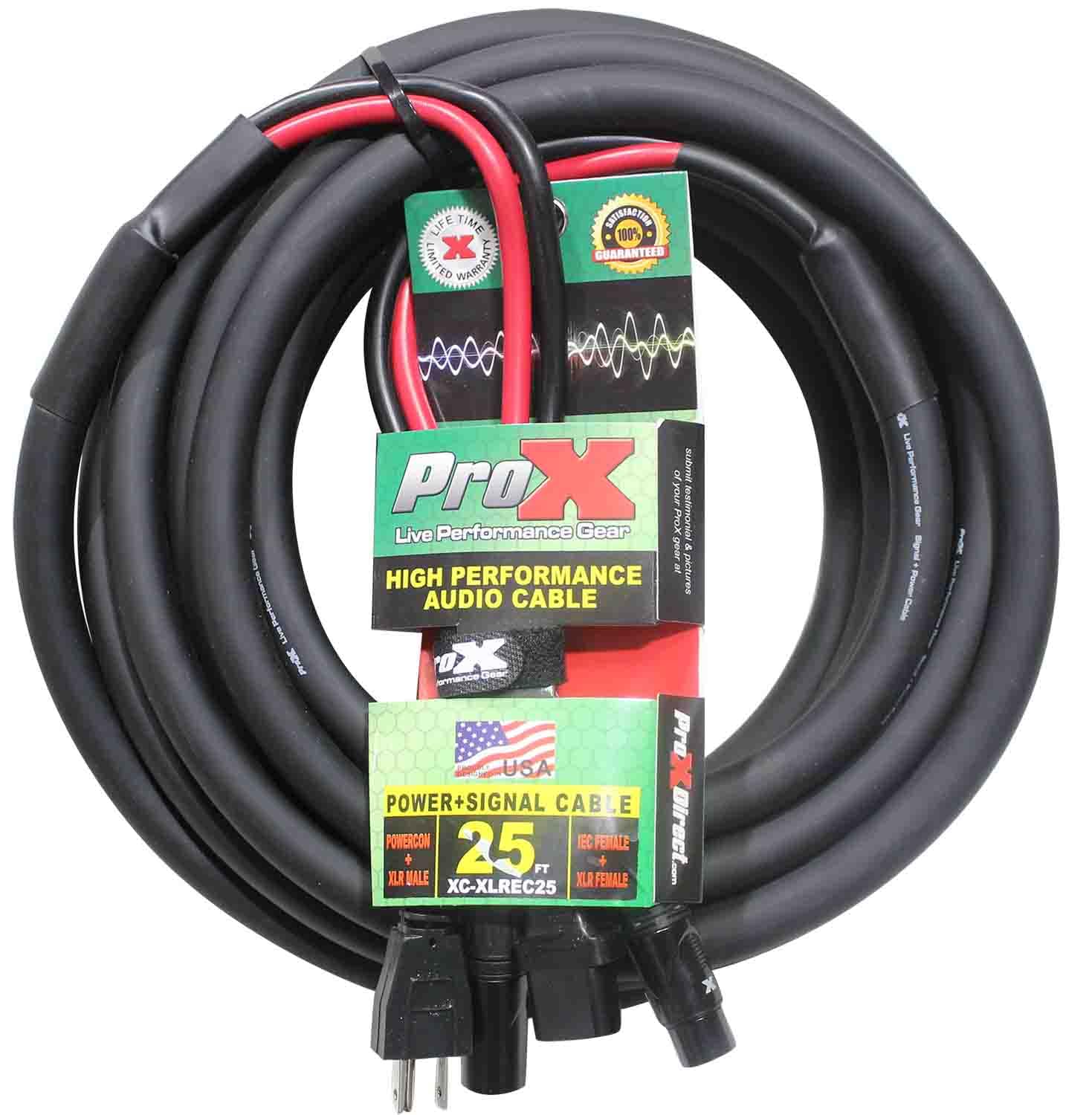 Casafoyer 25 Ft. Power Cord/Audio Cable IEC Female to NEMA 15P & Balanced XLR-M to XLR-F - (Pack Of 2)