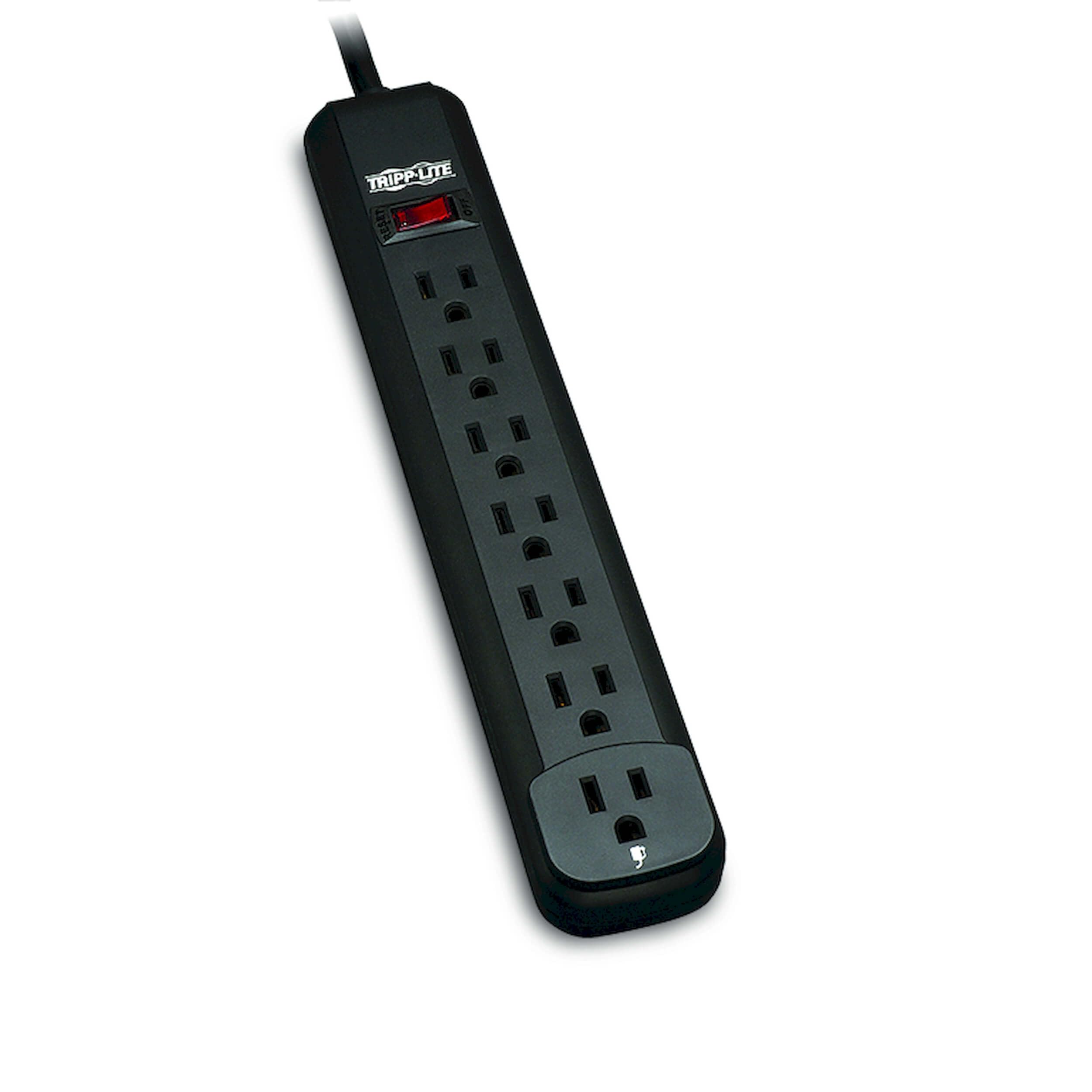 7 OUTLET POWER STRIP 15A 5-15R 12 FT CORD 120V BLACK HOUSING