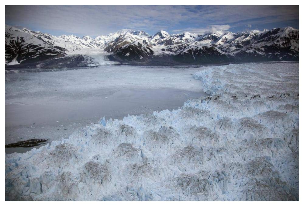 Hubbard Glacier encroaching on Gilbert Point, Wrangell-St. Elias National Park, Alaska-Paper Art-62x42”
