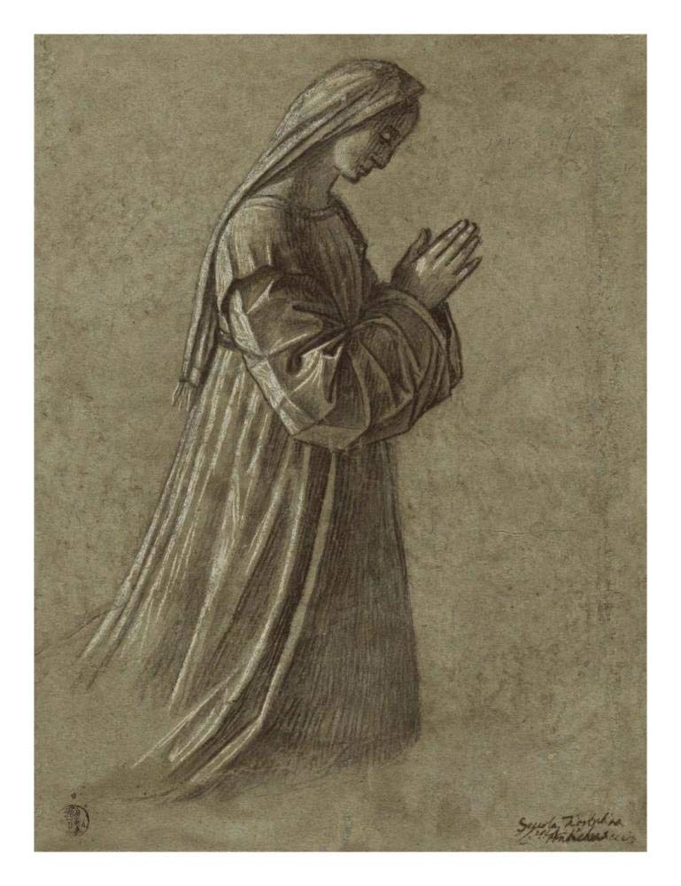 Study of the Virgin (recto); Study of the Virgin and of Hands (verso)-Paper Art-20x26”