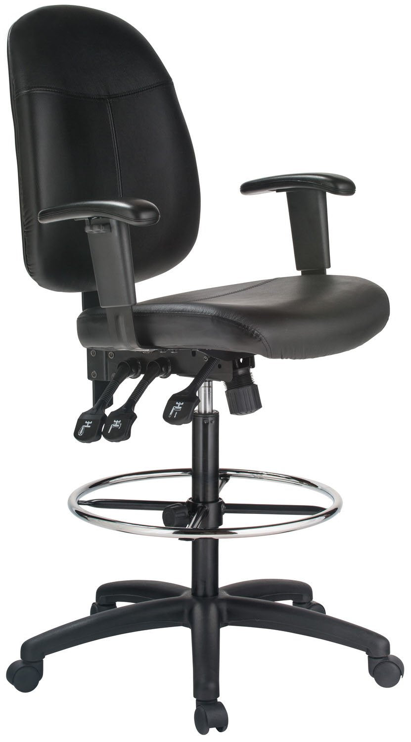 Extra Tall Ergonomic Leather Drafting Chair