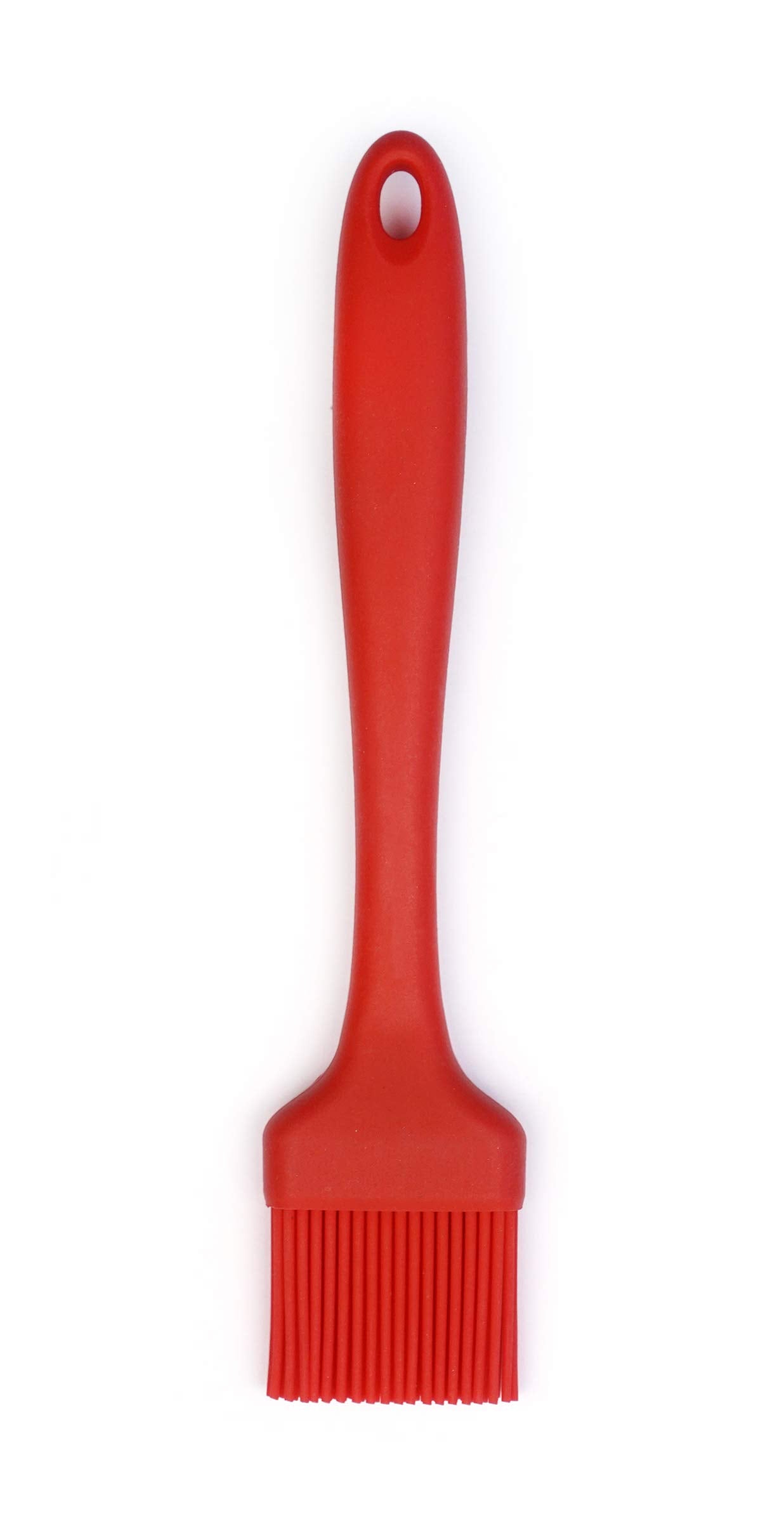 Rsvp International Silicone Basting Brush, Red, 8.75 | Gently Spreads Butter, Sauces, Marinades, & More | Dishwasher Safe & He