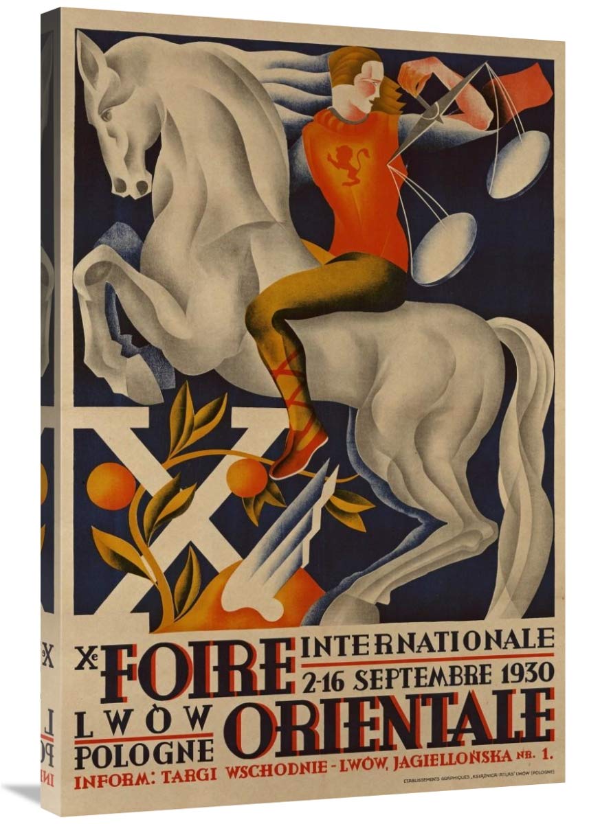 Xe Foire Orientale - Vintage Aged Paper Style-Canvas Art-24x36”