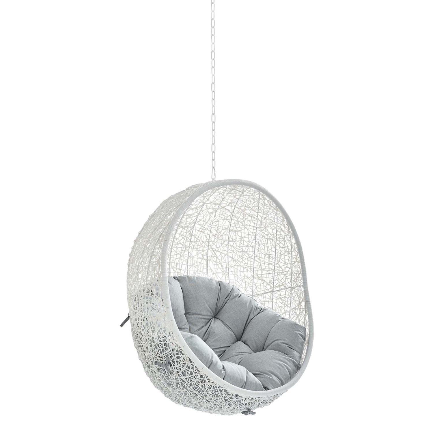 Hide Sunbrella Fabric Swing Outdoor Patio Lounge Chair Without Stand White Gray