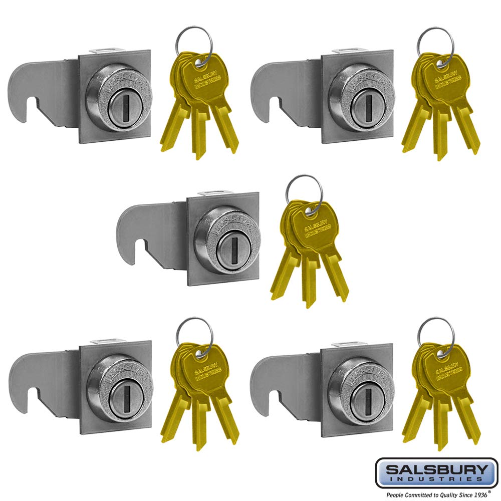 Standard Locks - Replacement for Salsbury 4C Horizontal Mailbox Door with 3 Keys per Lock - 5 Pack