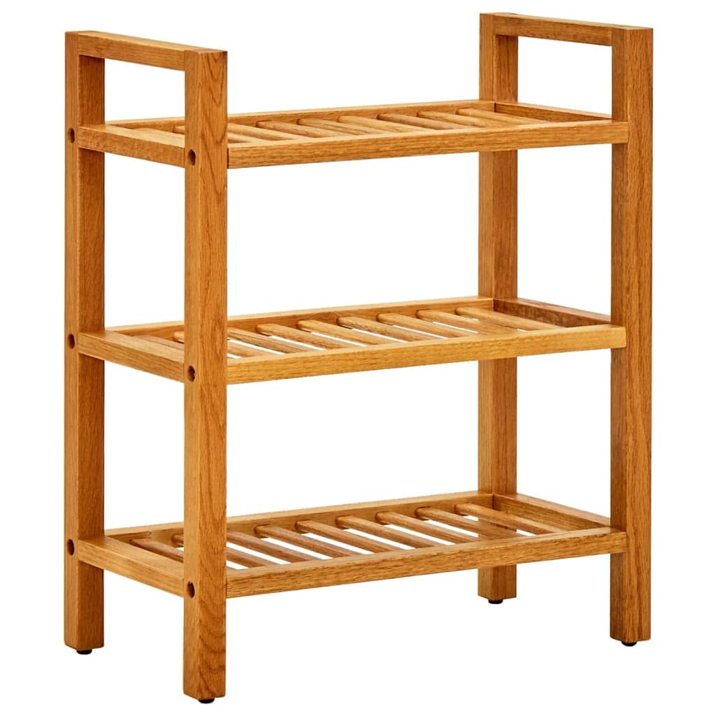 vidaXL Shoe Rack with 3 Shelves 19.6x10.6"x23.6" Solid Oak Wood"