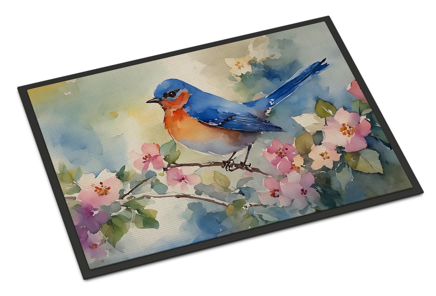 Carolines Treasures DAC3190JMAT Bluebird Doormat Front Door Mat Indoor Outdoor Rugs for Entryway, Non Slip Washable Low Pile, 24H X 36W