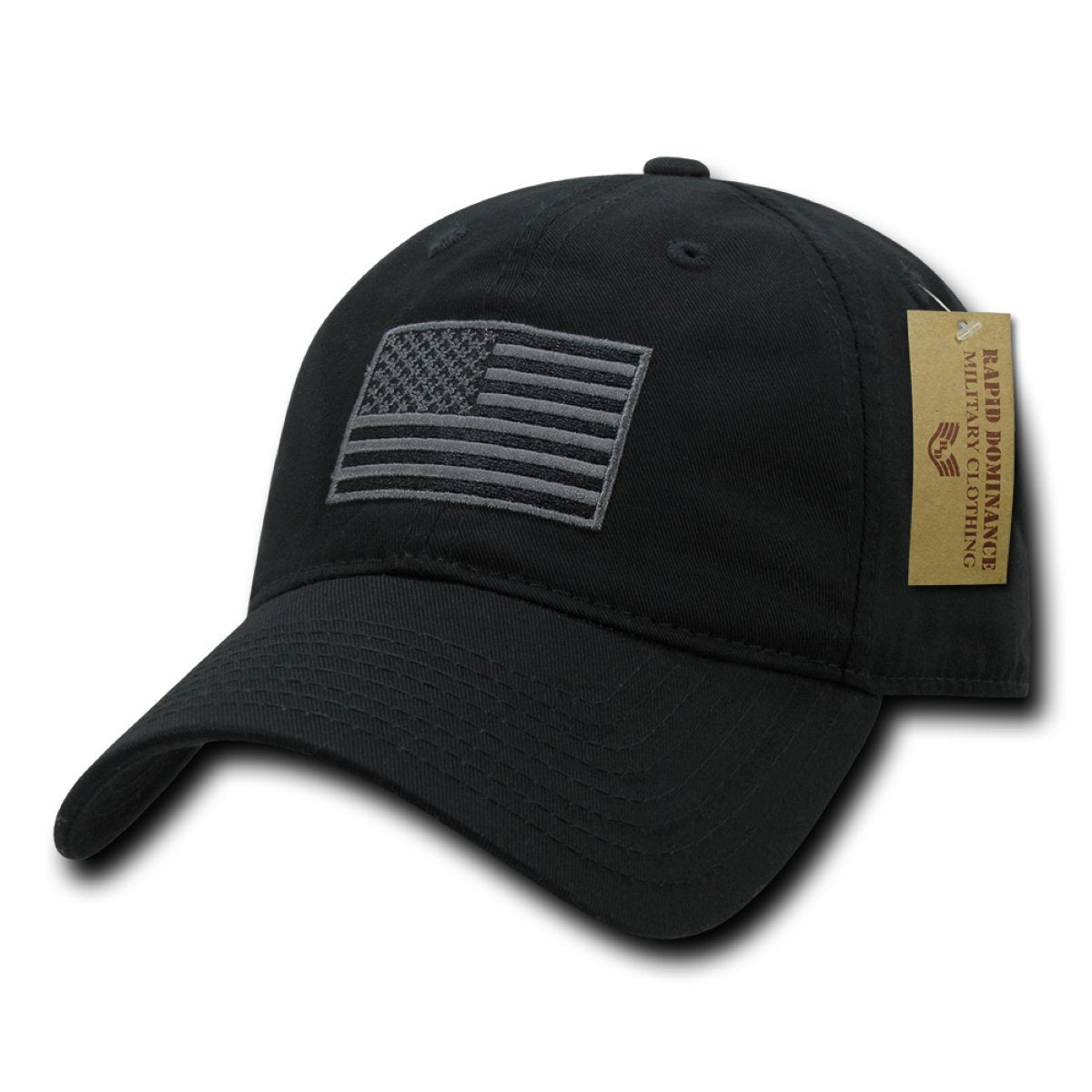 Relaxed Graphic Cap, Tonal Flag, Black