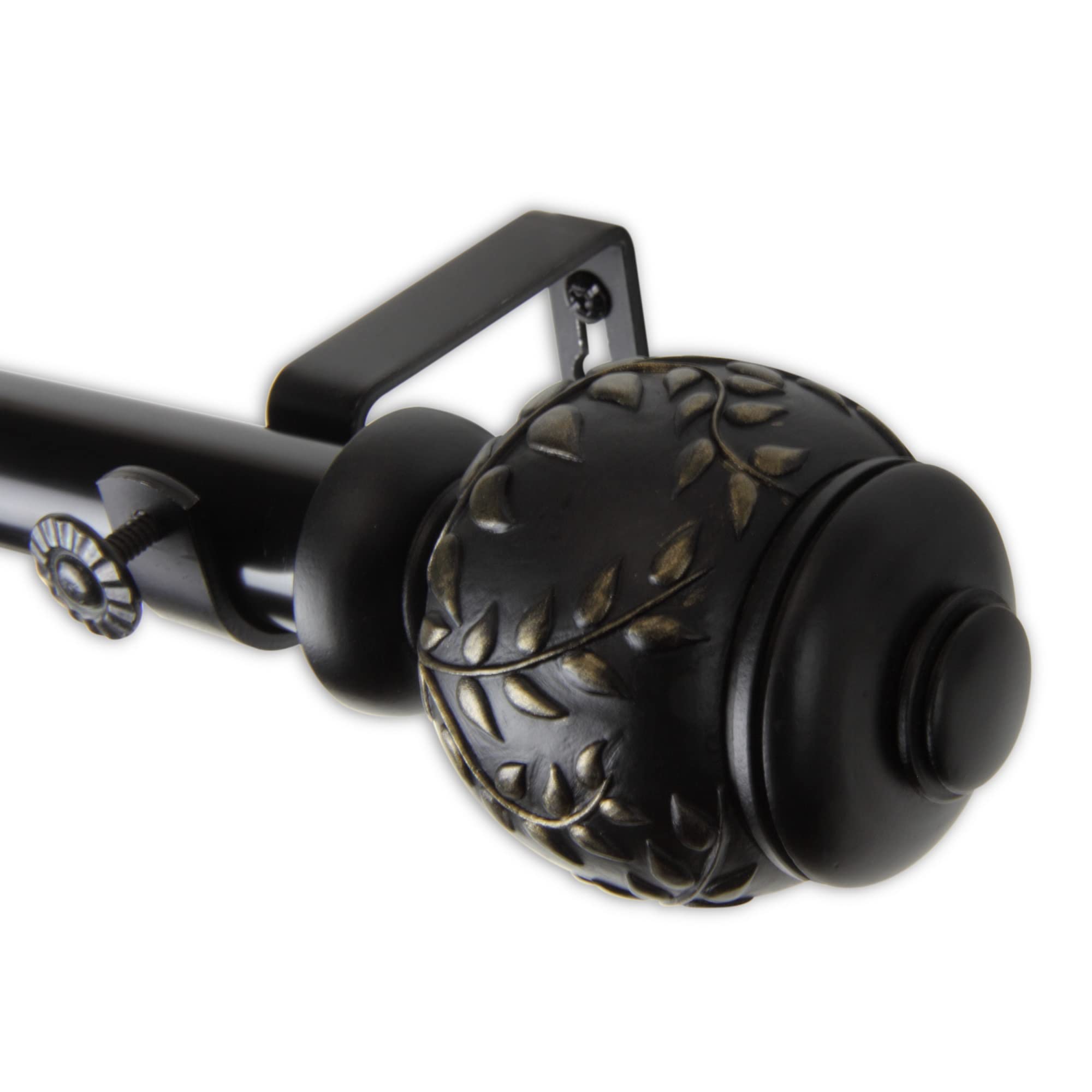 Mathilda Curtain Rod 1 OD 28-48 inch  - Black