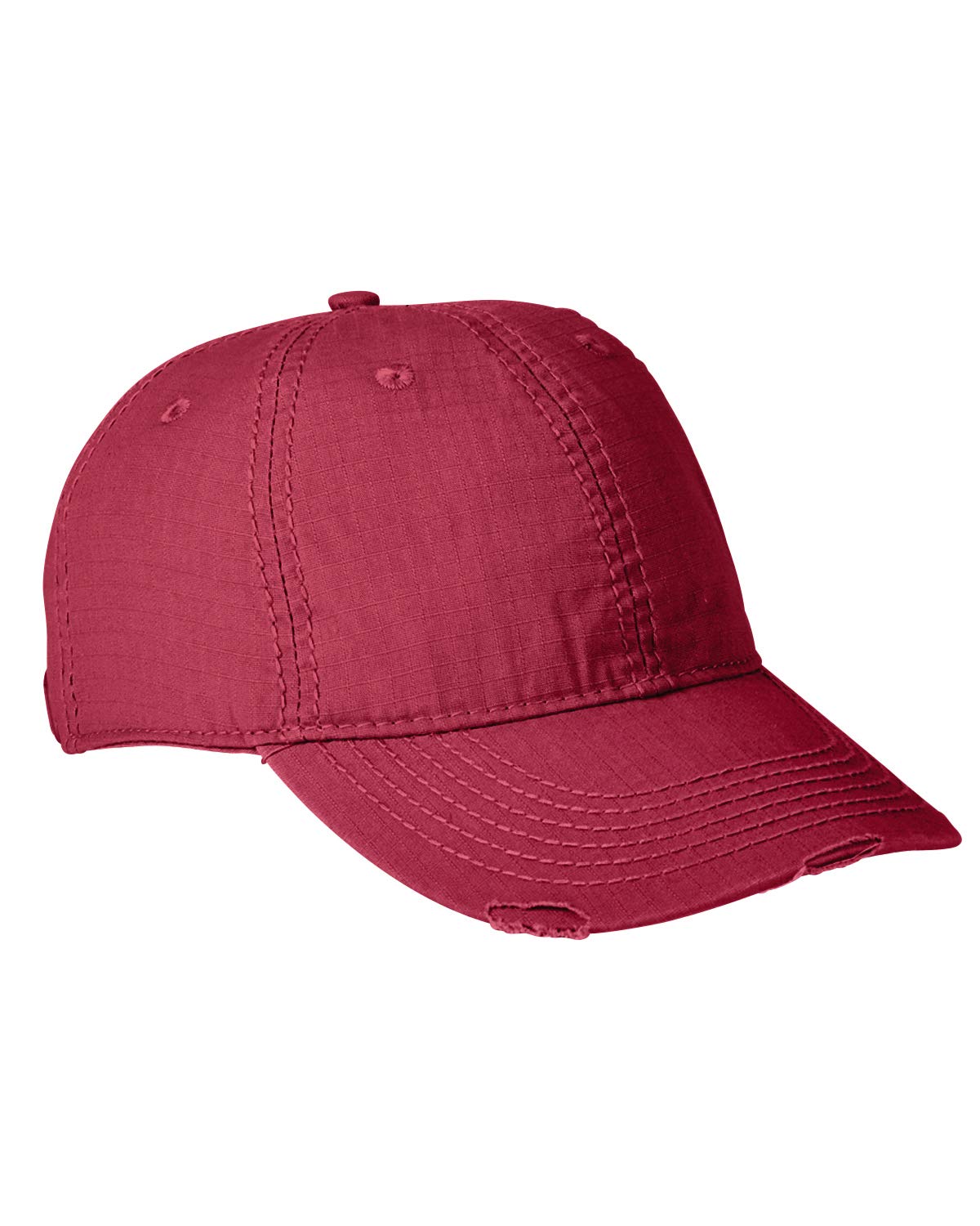 IM101 | IMAGE MAKER- Cotton Ripstop fabric, heavy enzyme wash, low profile, six panel, unstructured cap with distressed visor and self-fabric strap with silver grommet and buckle. - BURGUNDY