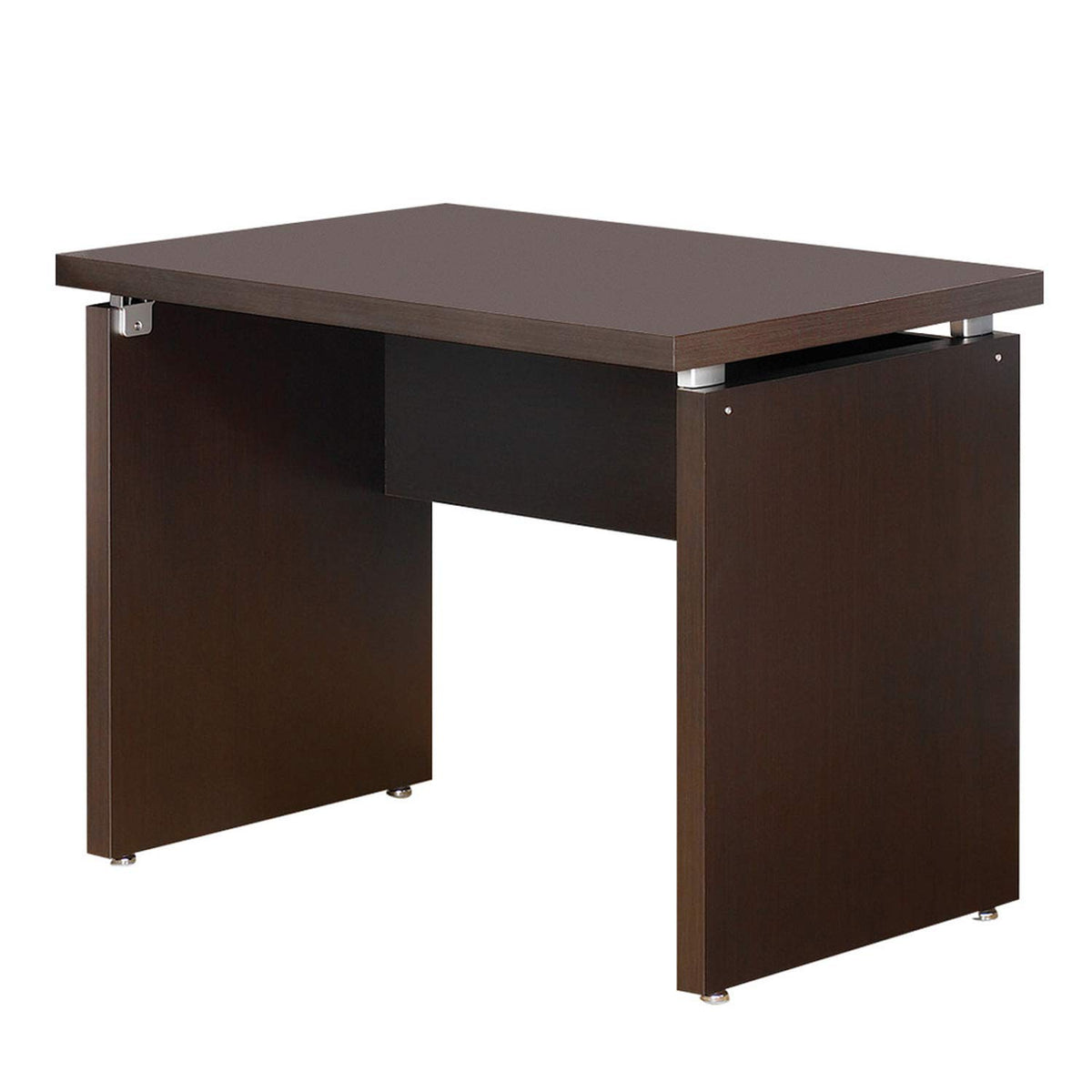 Benjara Transitional Style Wooden Desk Return With Wide Top, Brown