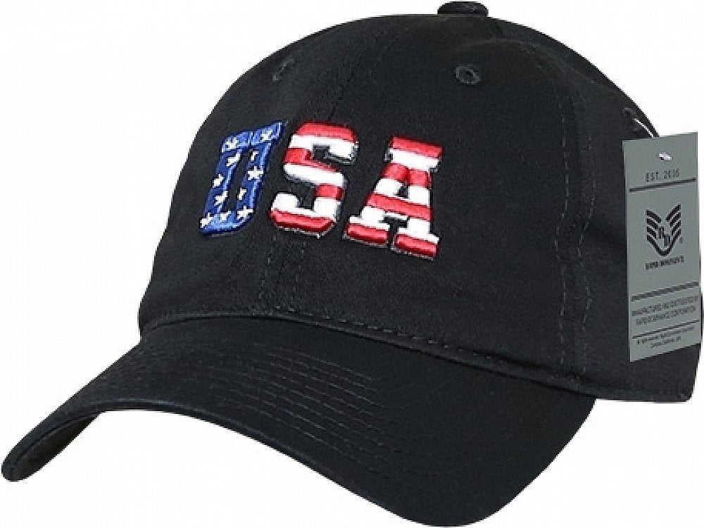 Relaxed Graphic Cap, US Flag Letters,Black