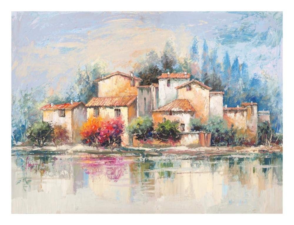Borgo sul lago-Paper Art-26x20”