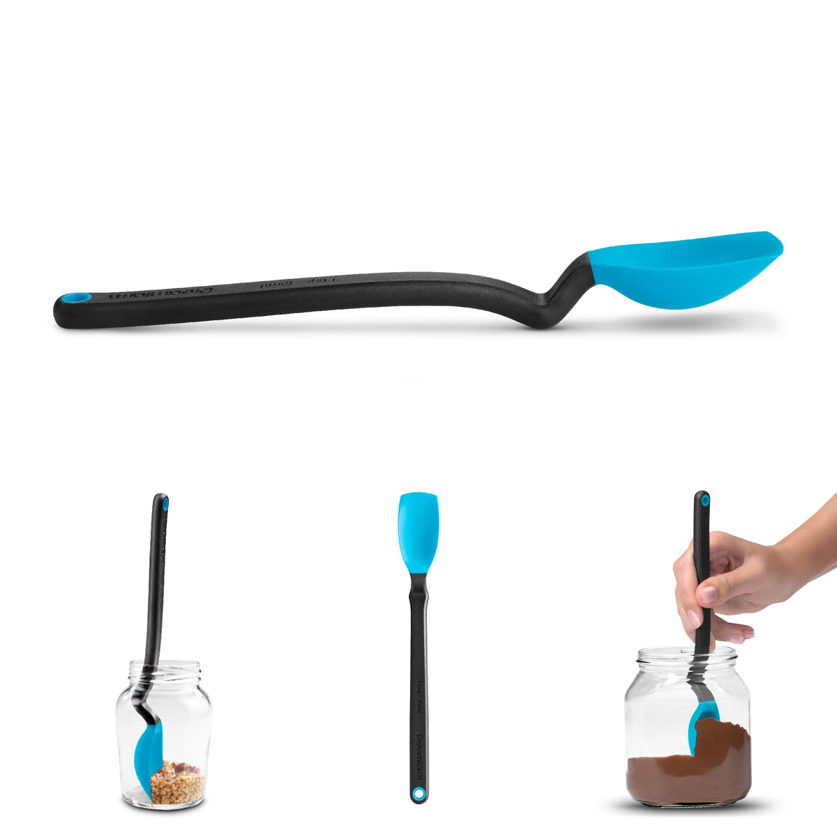 Dreamfarm Mini Supoon  Non-Stick Silicone Sit Up Scraping & Cooking Spoon With Measuring Lines  Dreamfarm Blue