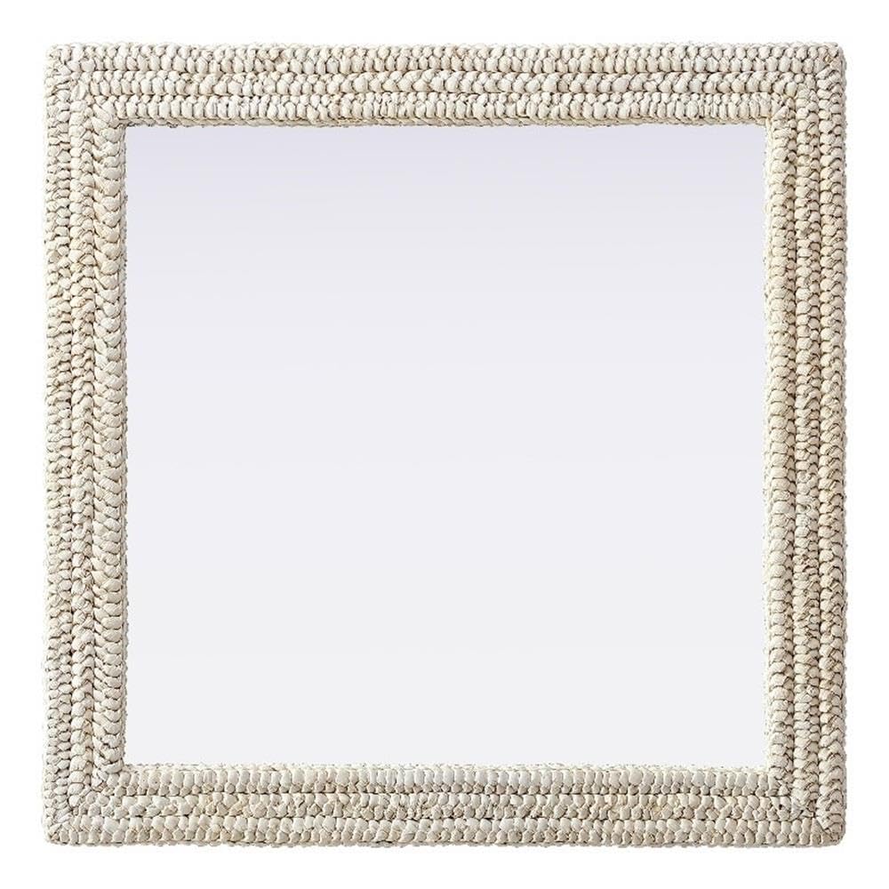 Rectangle Cornhusk Mirror 36x36 in Linen White