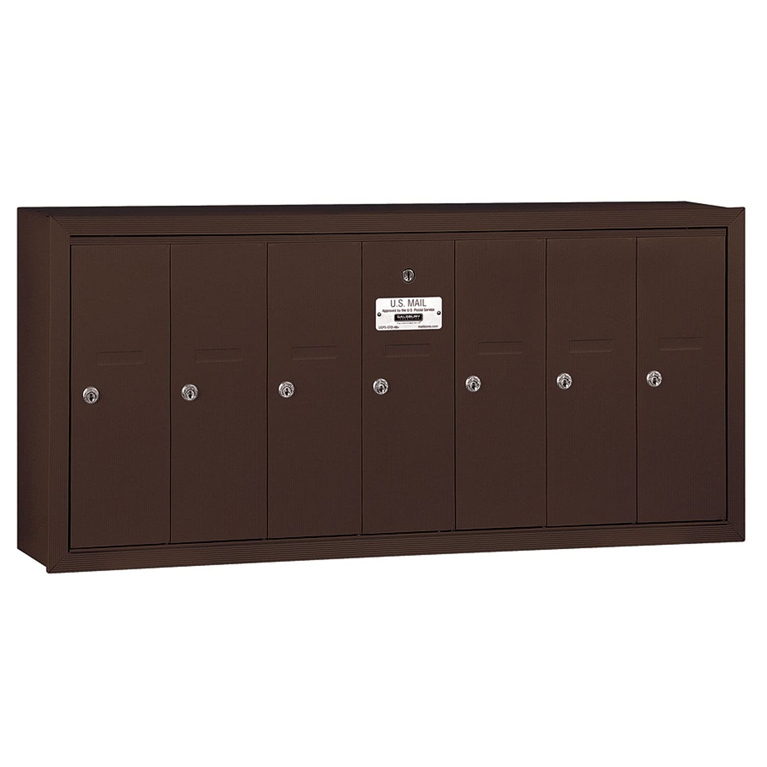 Vertical Mailbox (Includes Master Commercial Lock) - 7 Doors - Bronze - Surface Mounted - Private Access