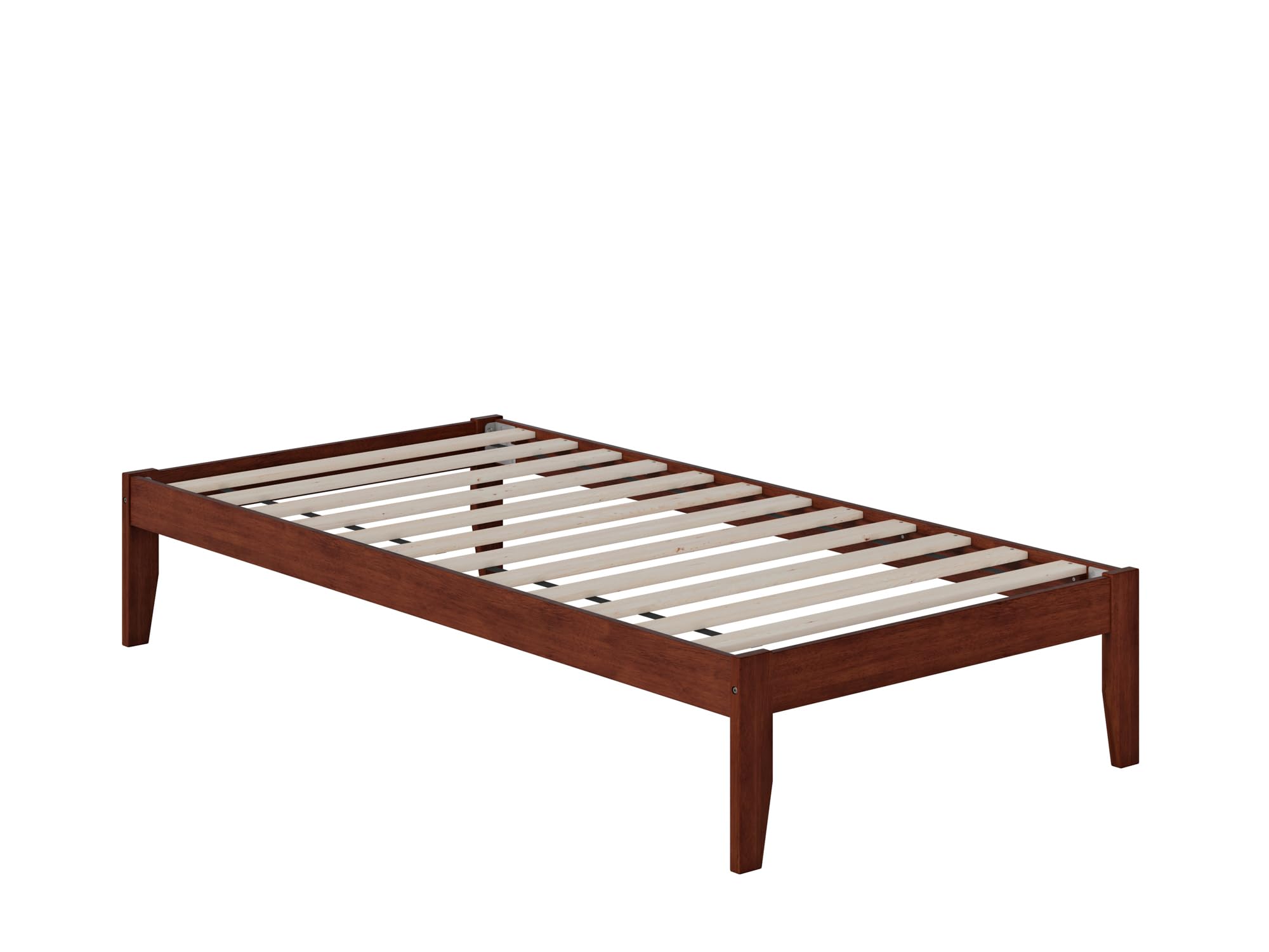 Casafoyer Colorado Twin Platform Bed with Charging Station - Walnut Finish ( Pack of 2 )