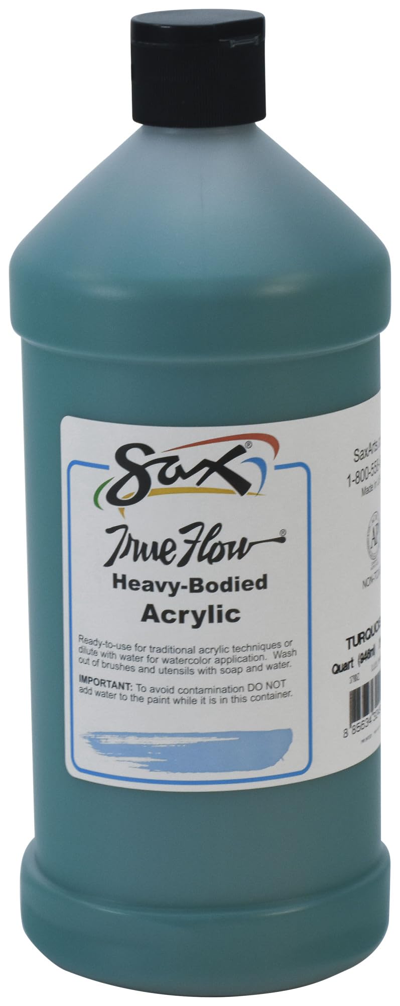 Sax True Flow Heavy Body Acrylic Paint, Quart, Turquoise