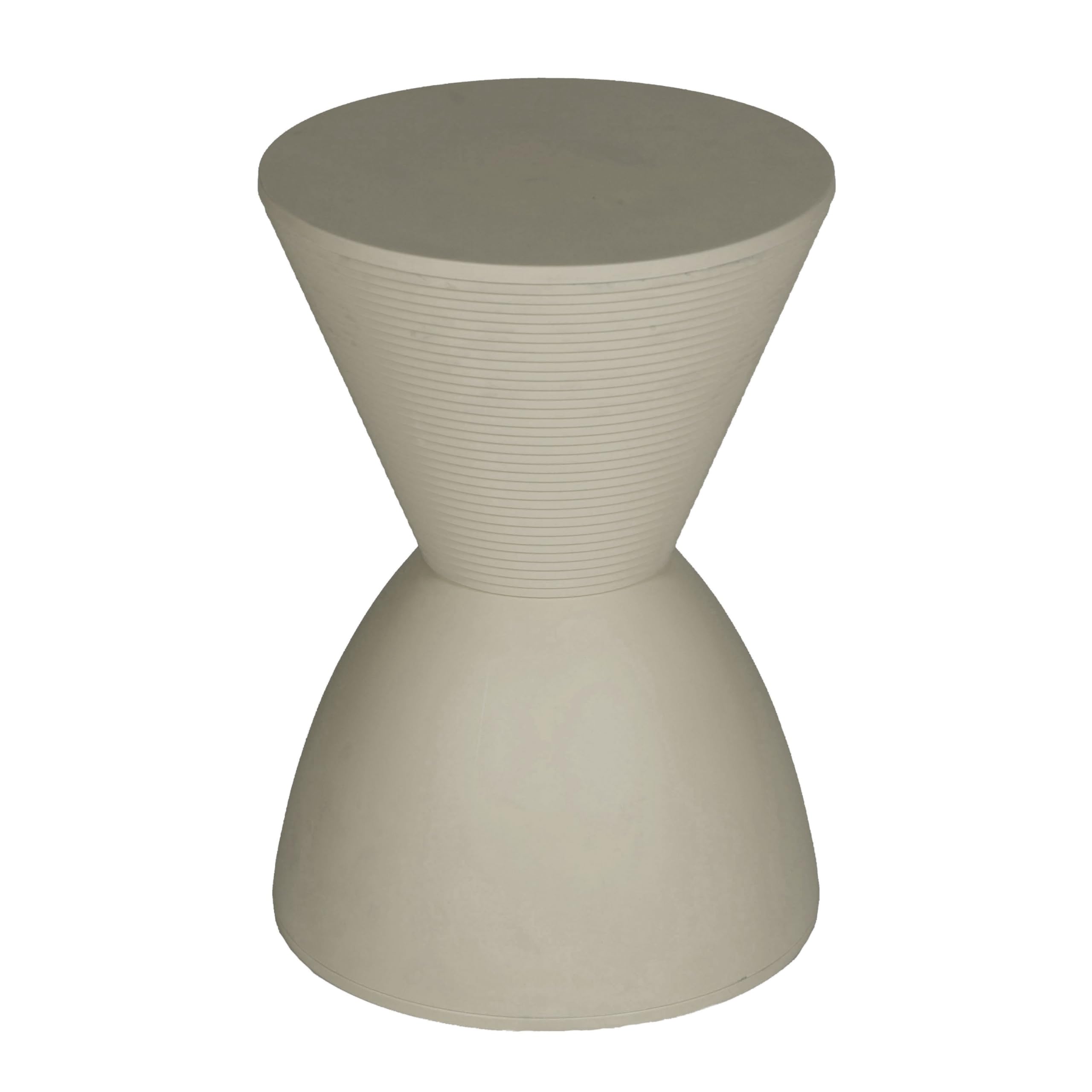 Niya 17 Inch Side End Table, Round Top, Pedestal Base, Indoor Outdoor, Gray
