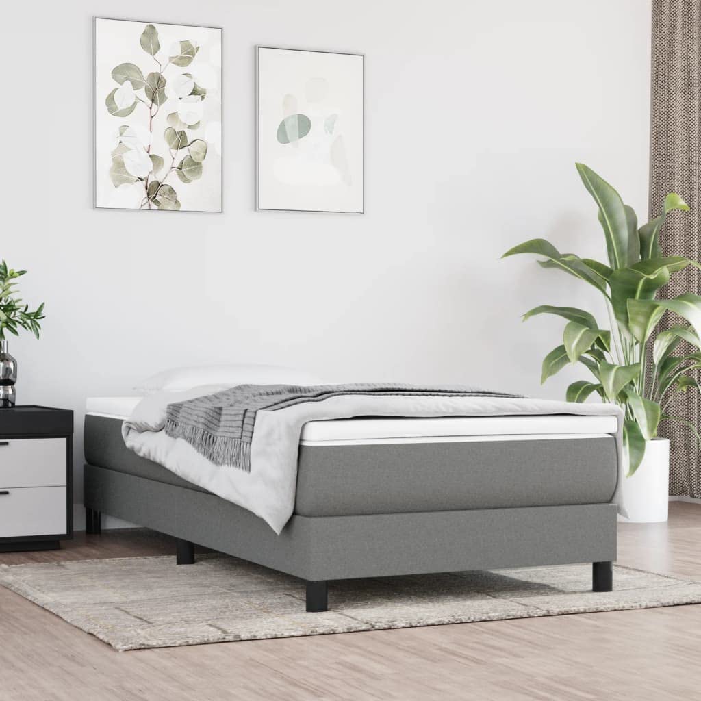 vidaXL Box Spring Bed Frame Dark Gray 39.4x79.9??Twin XL Fabric