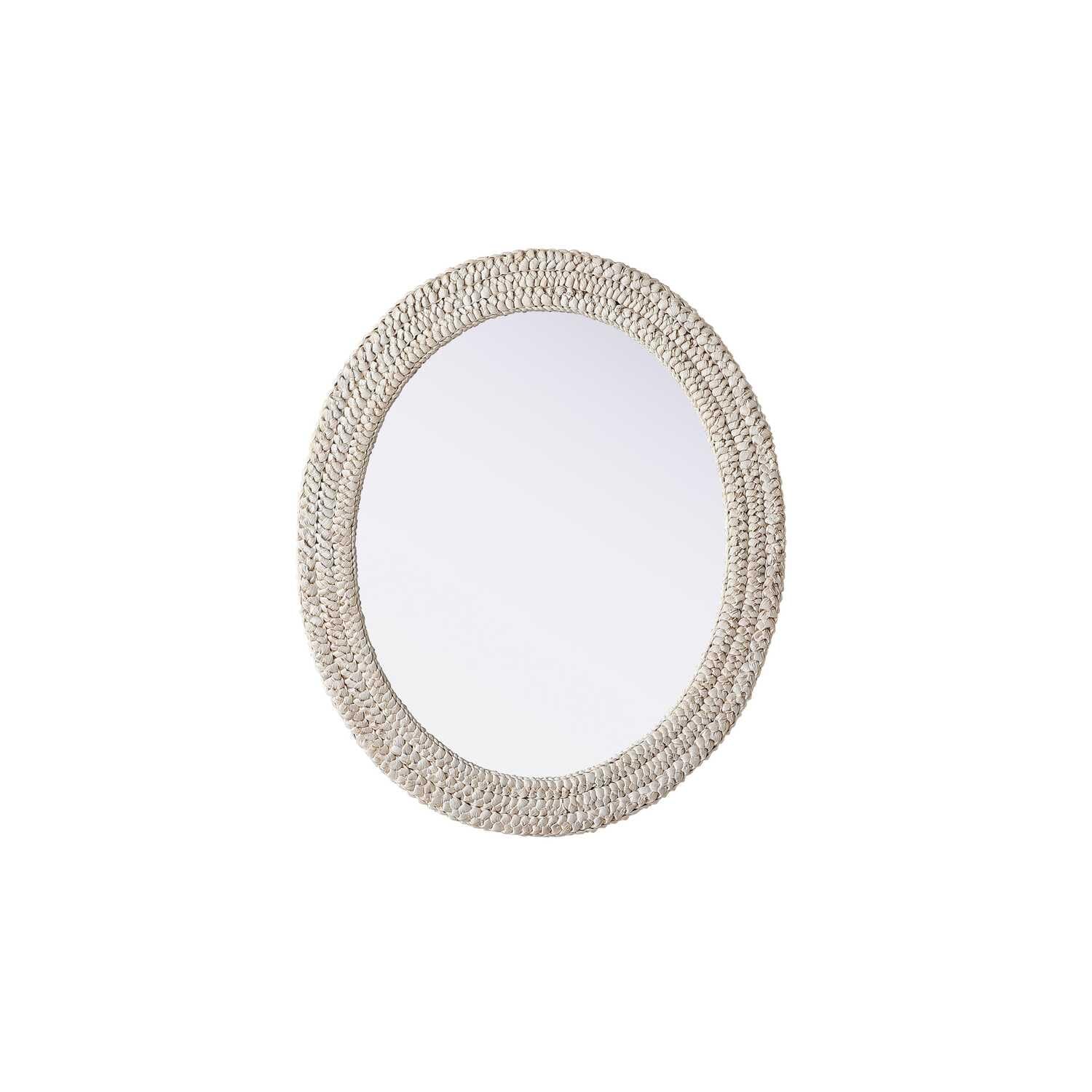 Oval Cornhusk Mirror 30x36 in Linen White