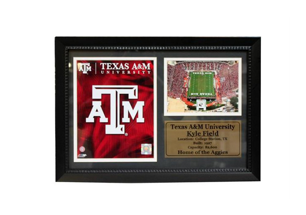 Texas A&M University Logo and Stadium Photo in a 12x18 Deluxe Frame